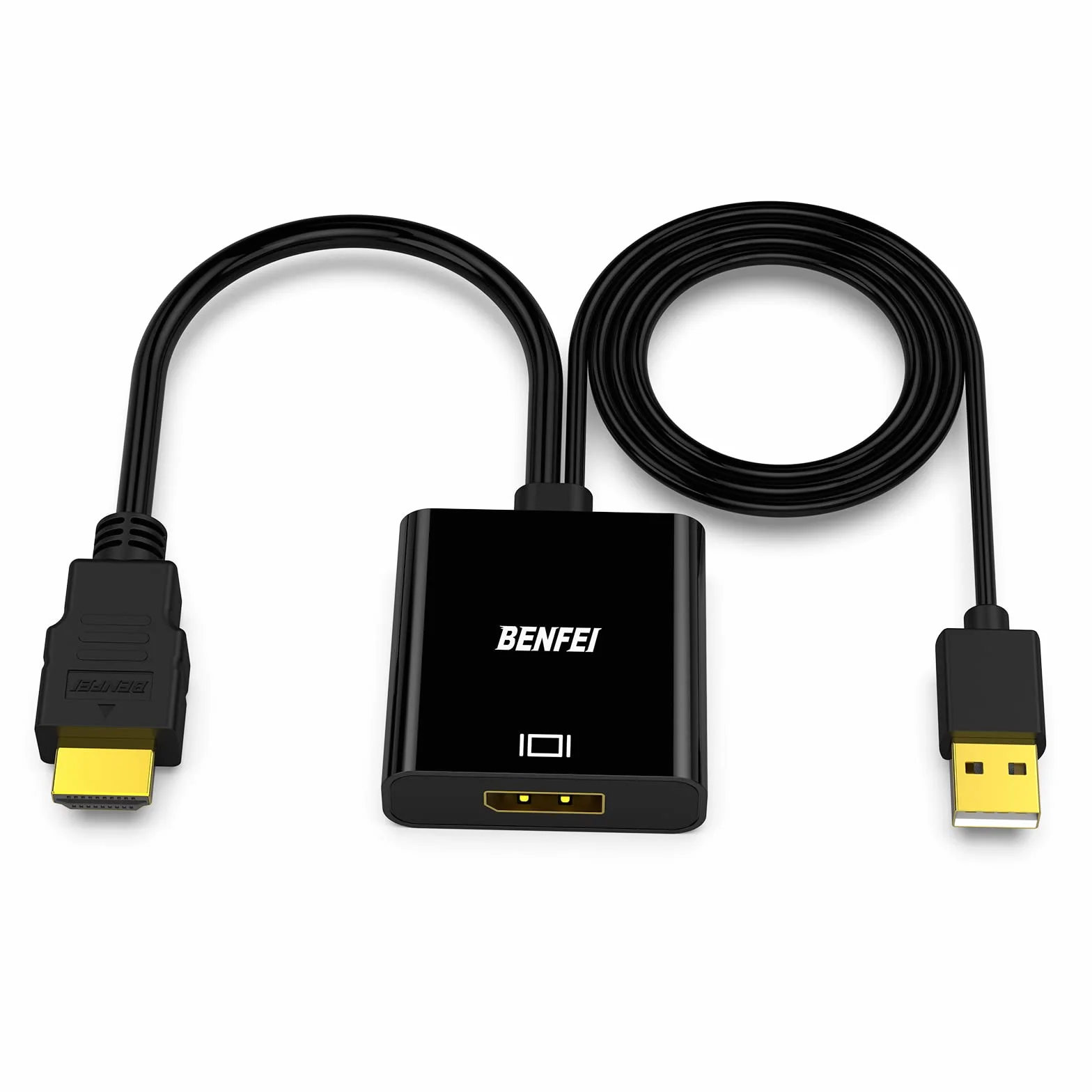 BENFEI Adaptador de Entrada HDMI a Salida DisplayPort, convertidor HDMI a DisplayPort DP Compatible con Adaptador de Audio para Ordenador portátil