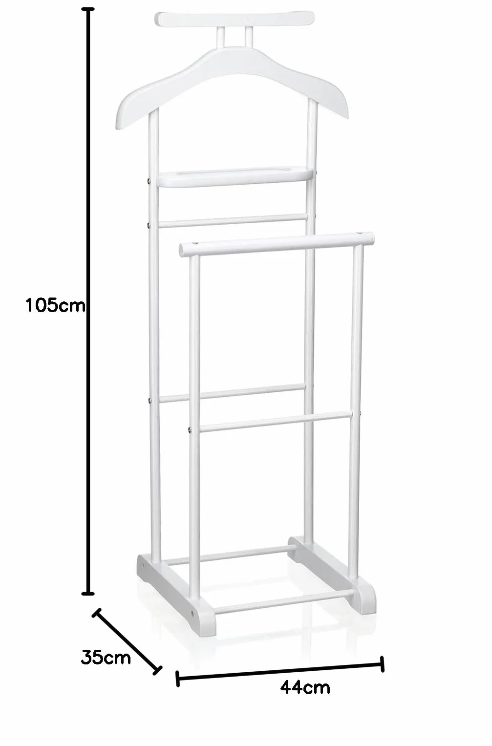CARO-Möbel Herrendiener Medina, Blanco - Perchero para pantalones y saco, MDF/Metal