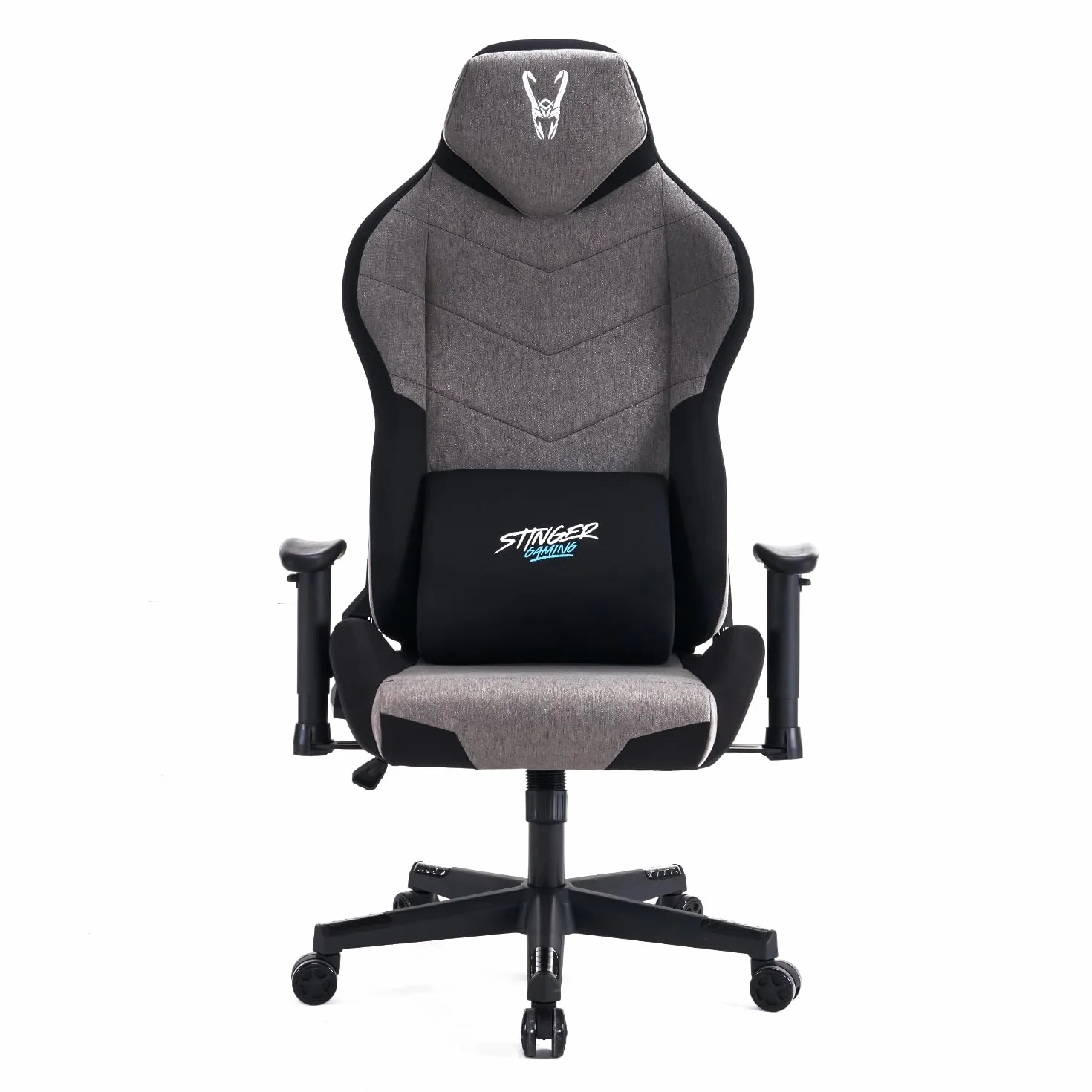Woxter Stinger Station Titan Dark Silla Gaming Oficina Eje Acero Levantamiento Pistón Gas Tela Antimanchas Reposabrazos 2D Foam Racing Cojín Lumbar