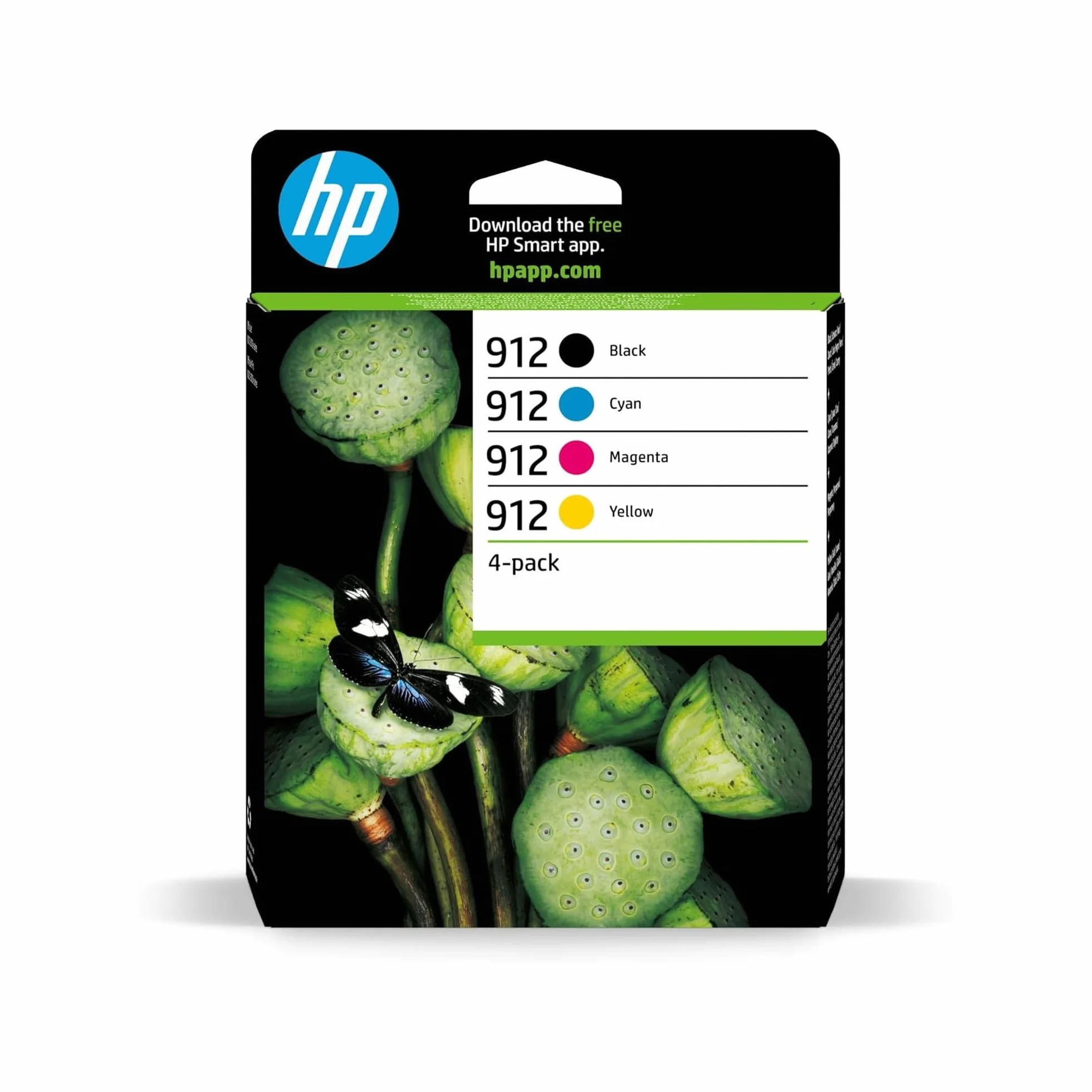 HP 912 6ZC74AE, Negro, Cian, Magenta y Amarillo, Cartuchos de Tinta Originales, Pack de 4, para impresoras OfficeJet ProAll-in-One OfficeJetAll-in-Oneserie 8000