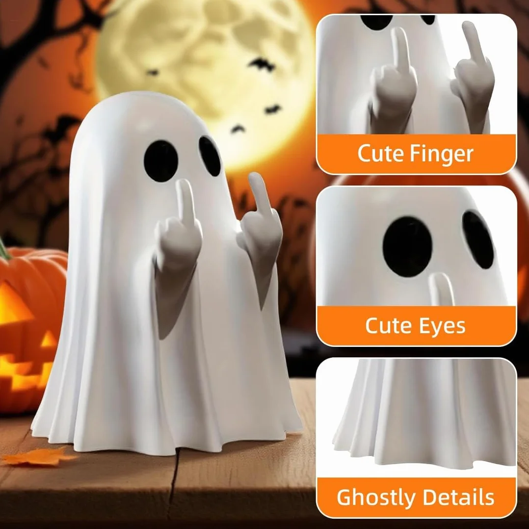 Accesorios de decoración de Halloween fantasmas terroríficos negro blanco 2 piezas