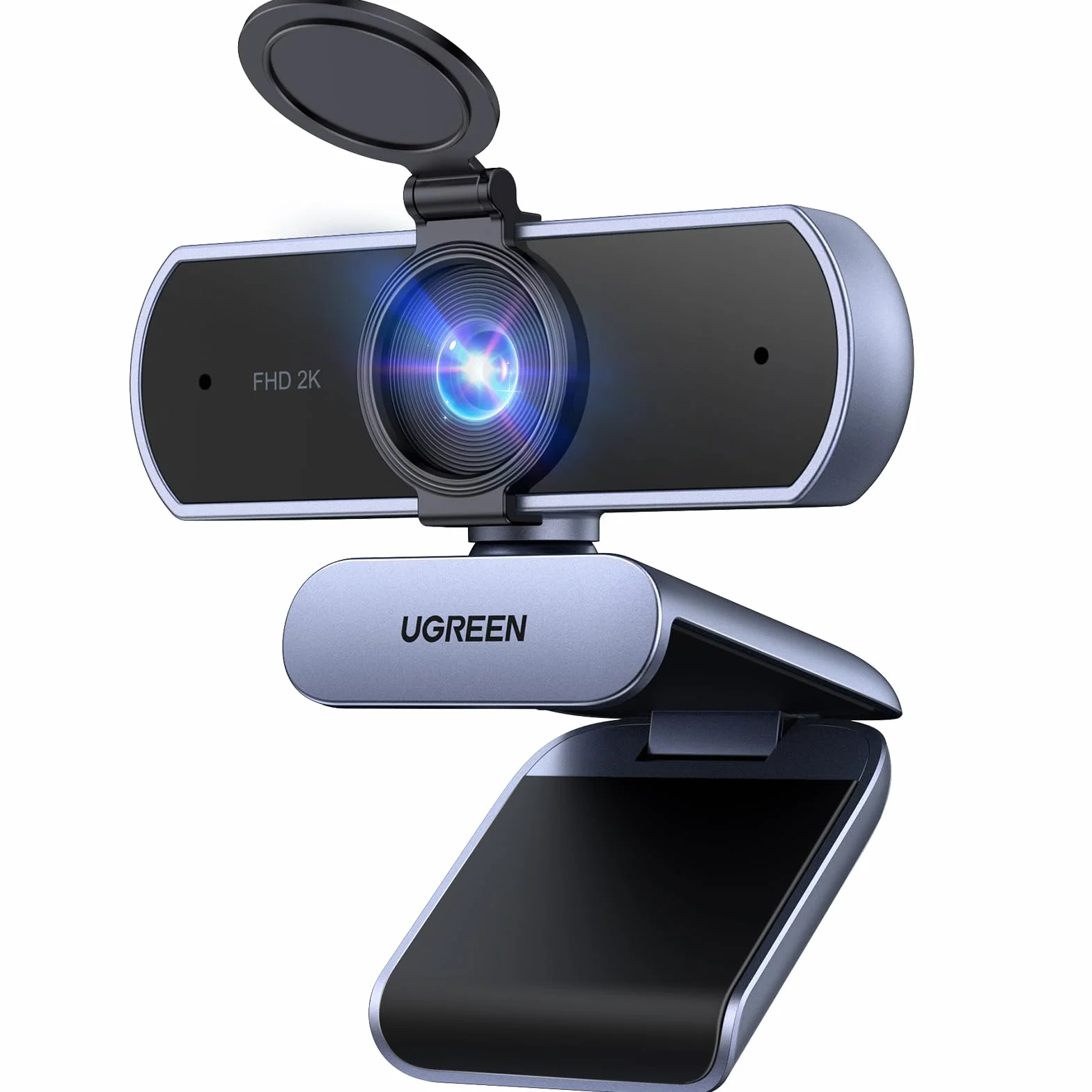 UGREEN Webcam 2K 30FPS Full HD USB Webcam para Ordenador Enfoque Fijo Plug and Play para Windows MacOS Linux Streaming Youtube Skype Call Video Zoom Videoconferencia(Gris)