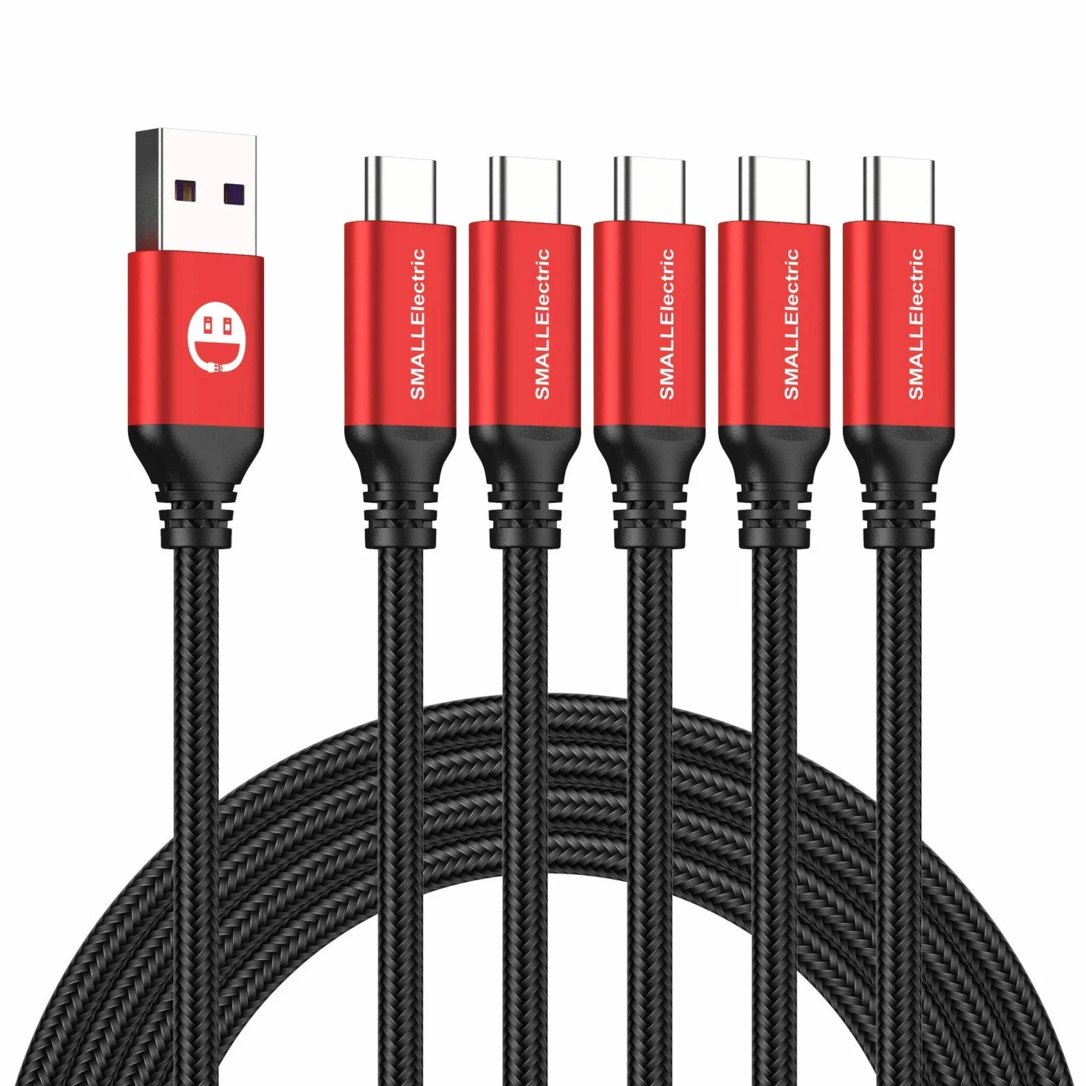 Paquete de 5 cables USB C de 10 pies/3 m, extra largo USB A a USB-C de 10 pies/3M tipo C, cable de carga rápida compatible con Galaxy S10 20 9 8 Plus a10e, cable de carga rápida trenzado para Note 10