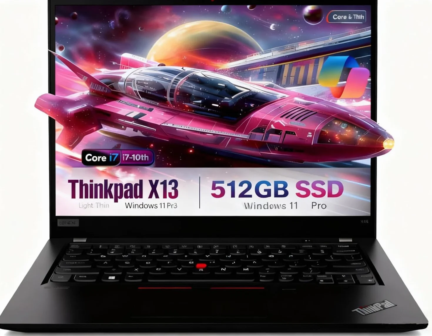 Lenovo ThinkPad X13 Gen 1 portátil de negocios, notebook de 13,3 pulgadas FHD, Intel Core i7-10510U, 8 GB de RAM, 512 GB SSD, teclado US QWERTY, Windows 11 Pro (Reacondicionado)