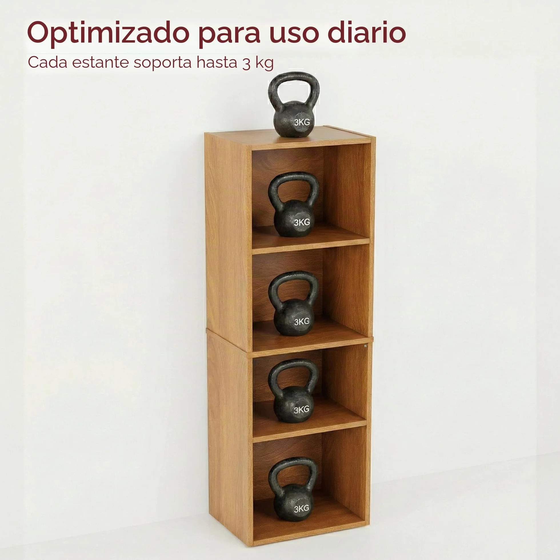 Vida Designs Estantería Oxford Cube Roble 4 Niveles