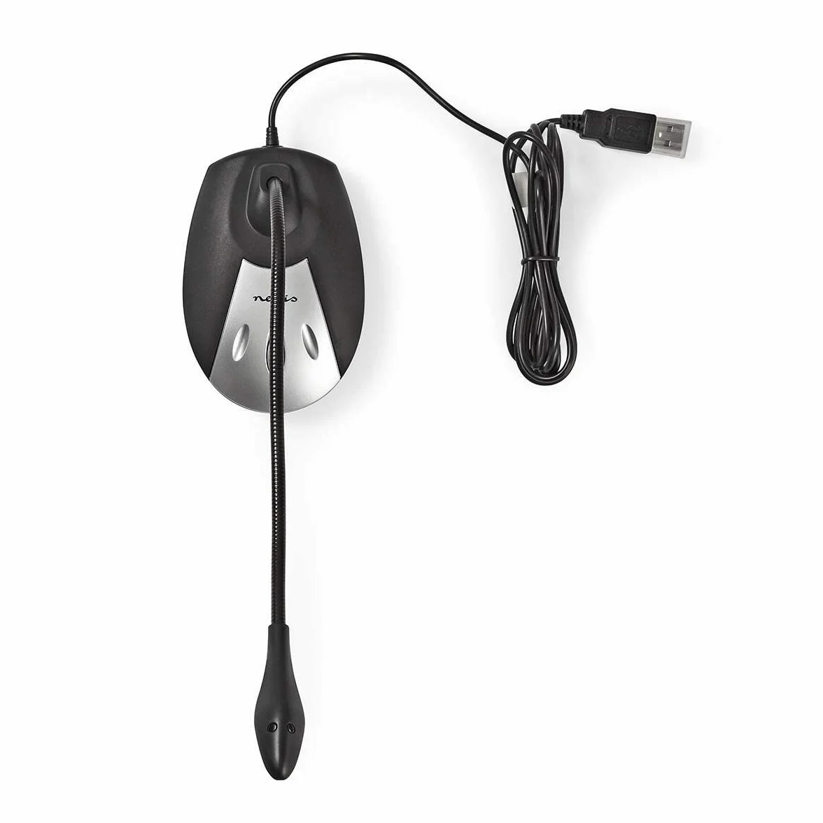 Nedis Microfono con Cable USB N egro/Gris