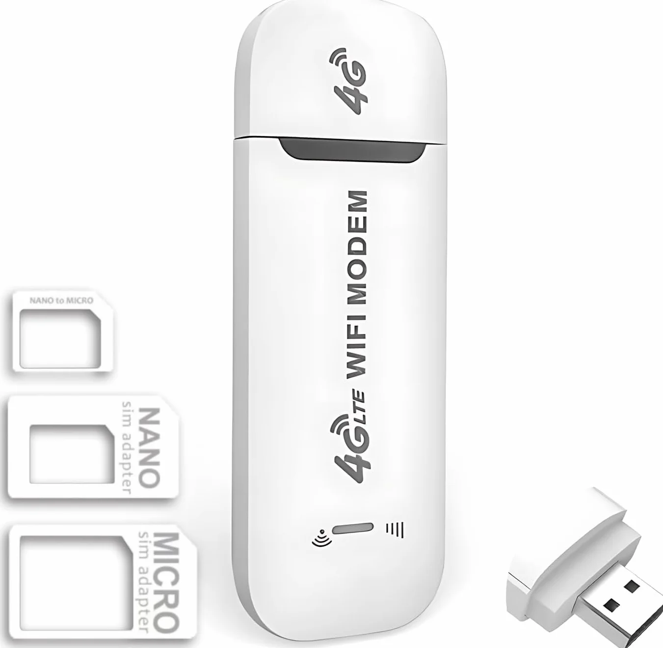 Mini Módem WiFi USB 4G LTE, Enrutador Inalámbrico de Alta Velocidad con SIM la Aguja de La Manga de La Tarjeta La inserción USB se Utiliza de Inmediato Soporte LTE B1/B3/B7/B8/B20/B38/B40/B41