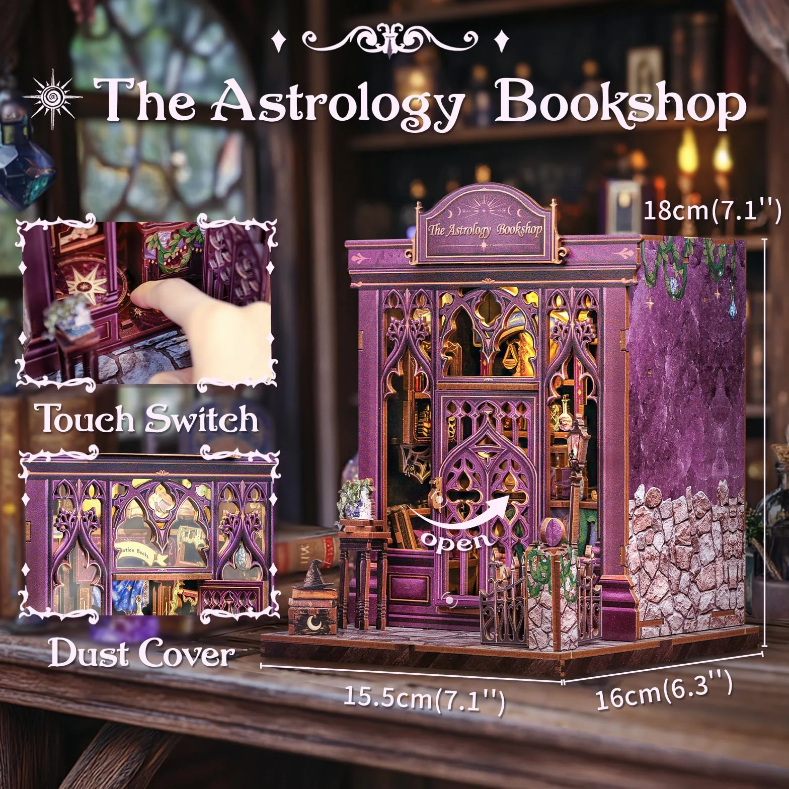 CUTEBEE Kit Book Nook DIY 3D Casa Diorama Miniatura Adultos Estantería Luces LED Regalo