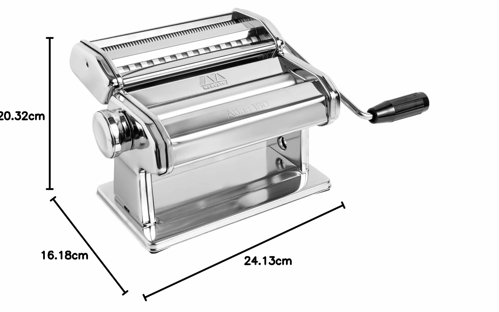 Marcato Atlas 180 Máquina para Pasta Acero Cromado 3 Accesorios