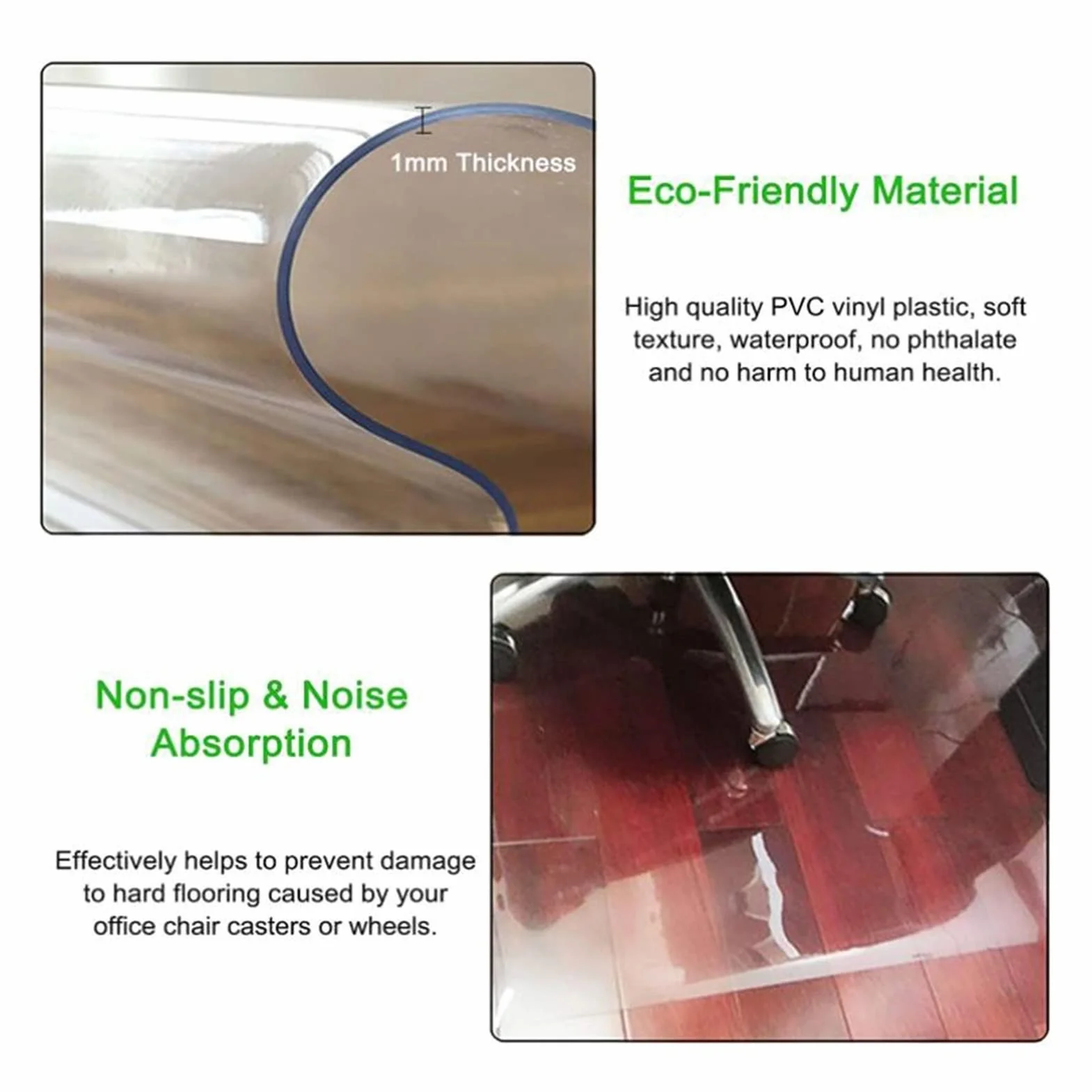 Przezroczysta Mata Ochronna na Krzesło Biurowe PVC 1.5/2mm