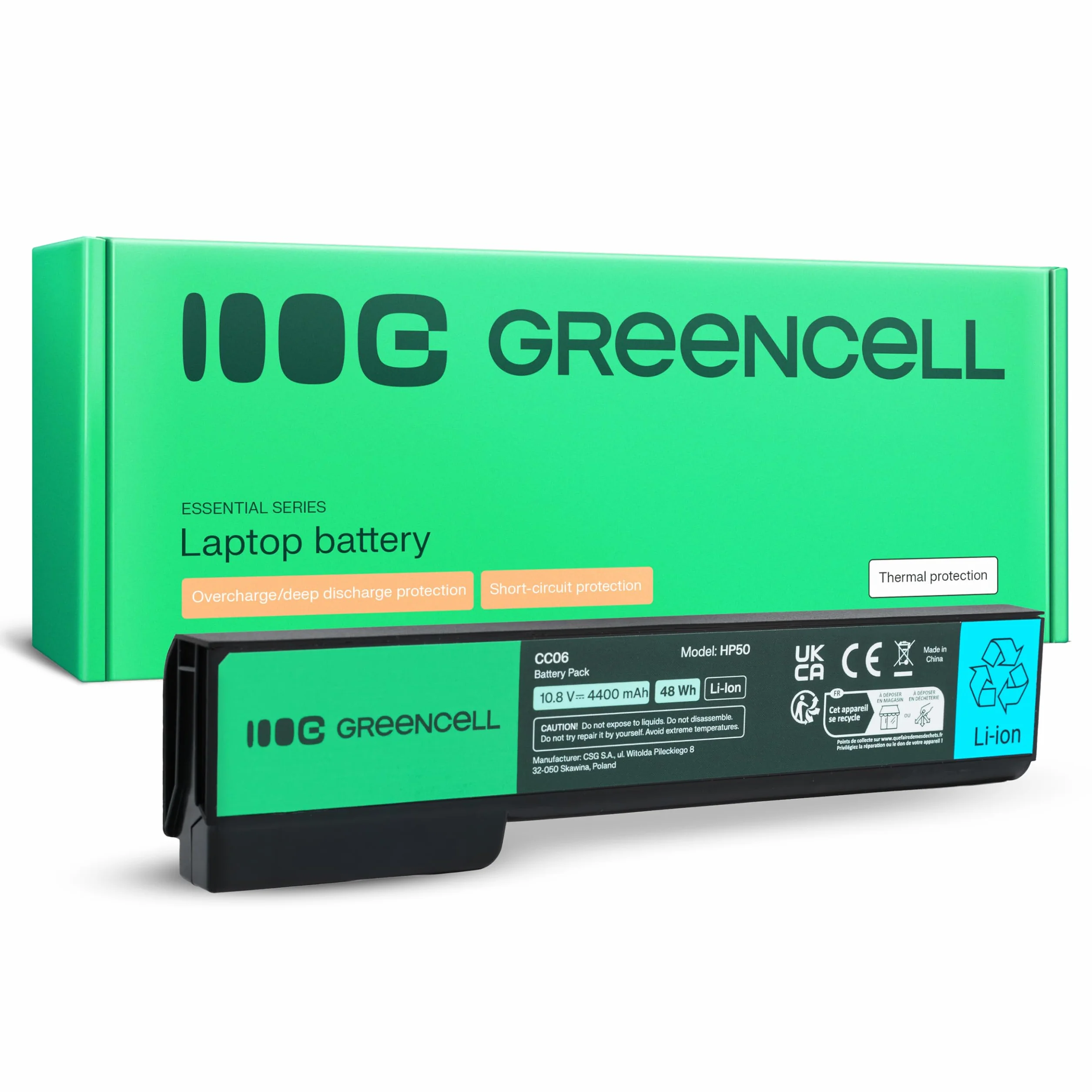 Green Cell HP CC06 CC06XL CC09 628664-001 628666-001 628668-001 Batería para Portátil HP EliteBook 8460p 8460w 8470p 8470w 8560p 8570p HP ProBook 6360b 6460b 6465b 6470b 6560b 6565b 6570b 6475b