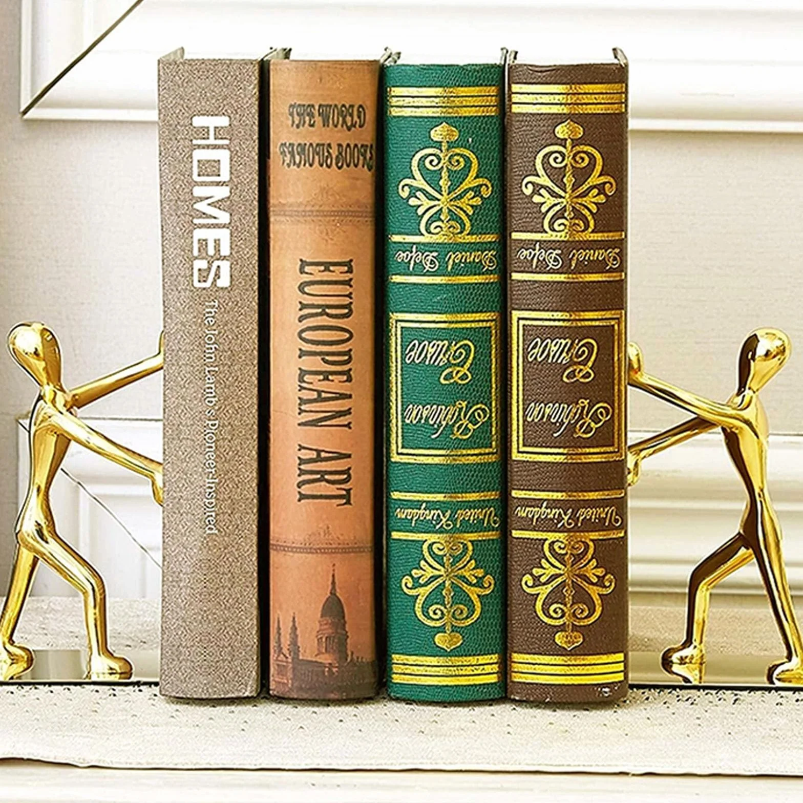Sujetalibros Decorativos de Metal para Libros Pesados, Estabilizadores Hogar y Oficina