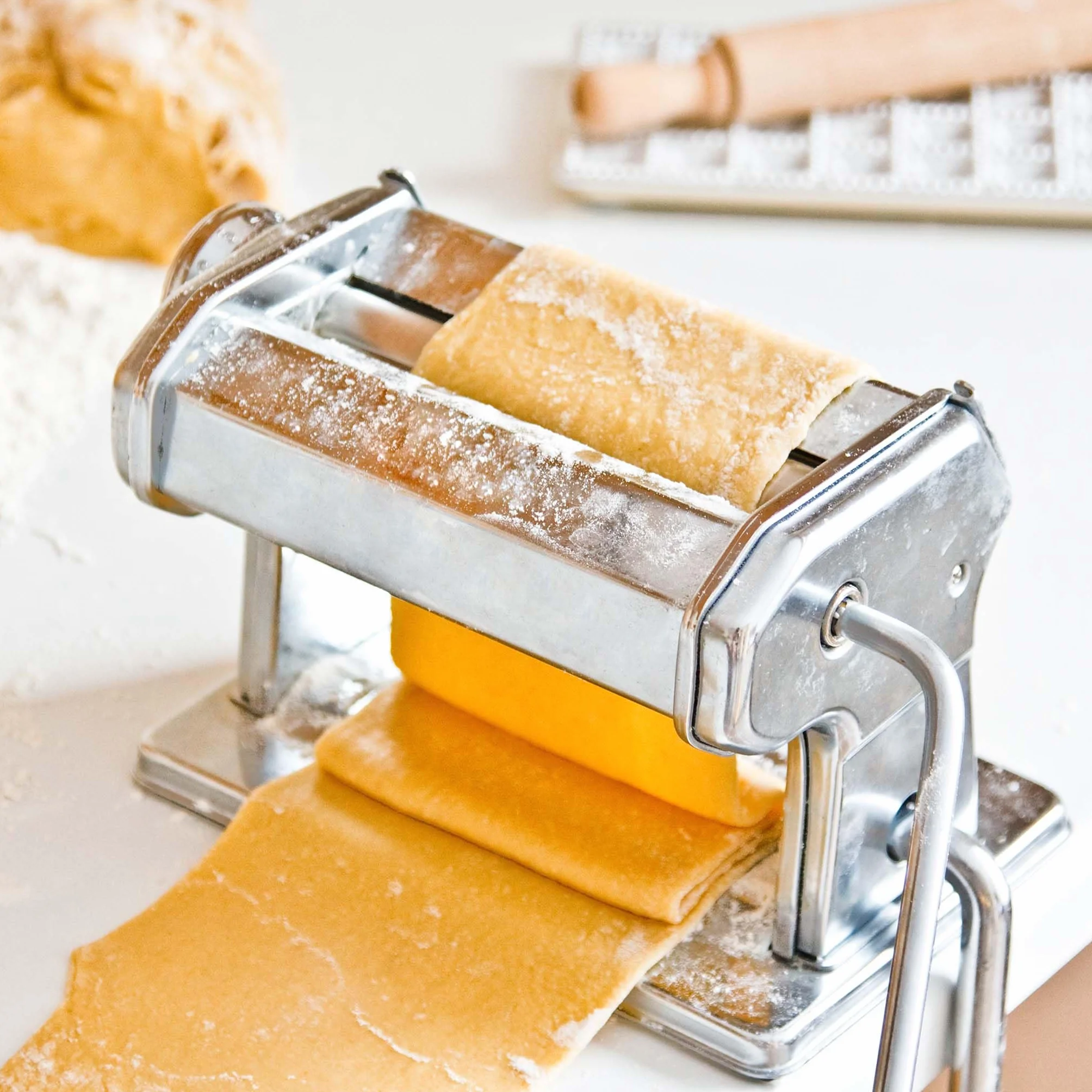 Máquina para hacer pasta manual acero inoxidable espesor ajustable 2-6 mm
