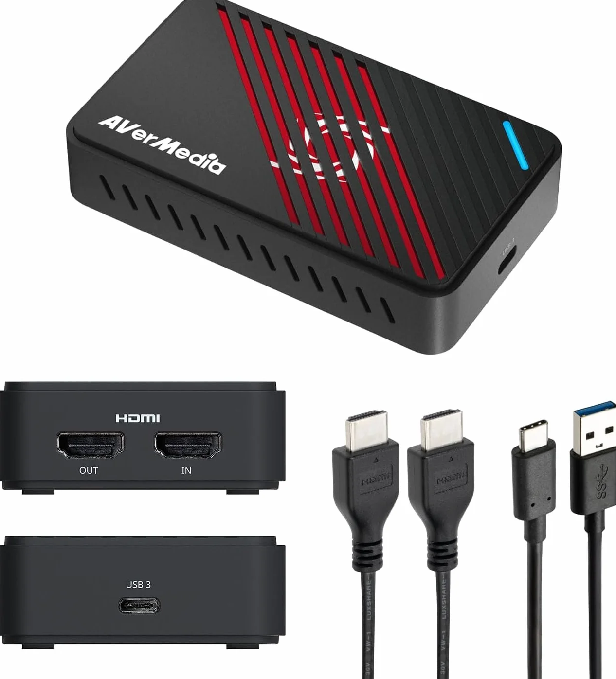 AVerMedia 4K HDMI Capture Card para Streaming, PS5, Xbox, Nintendo Switch, PC, USB 3.2 Game Capture Dispositivo para Twitch, OBS, Youtube, Discord, grabación de Baja latencia, GC553Pro Live Gamer