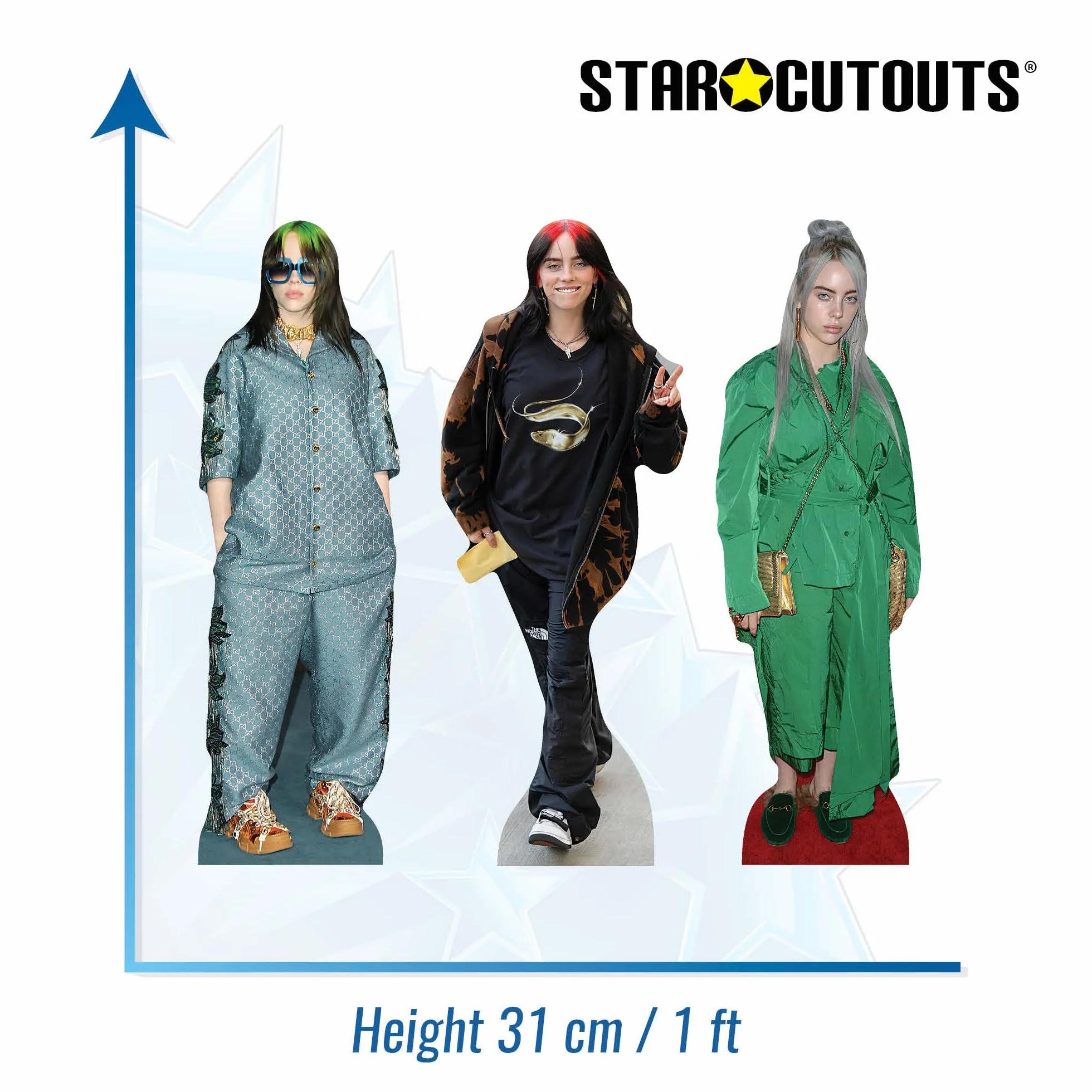 Star Cutouts Billie Eilish Estantería de cartón 31 cm