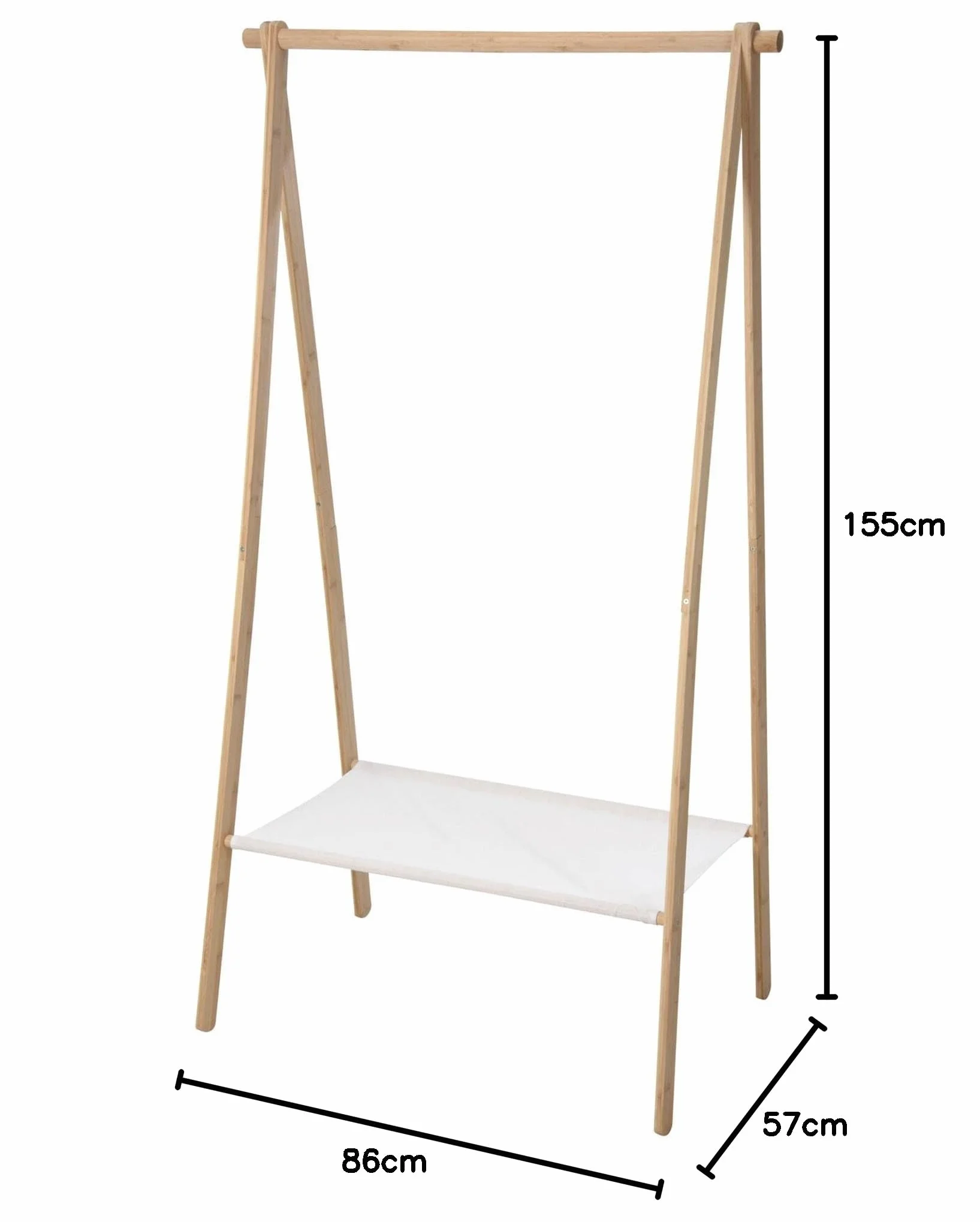 Well Home Perchero en bambú con Estante 86x57x155 cm Natural