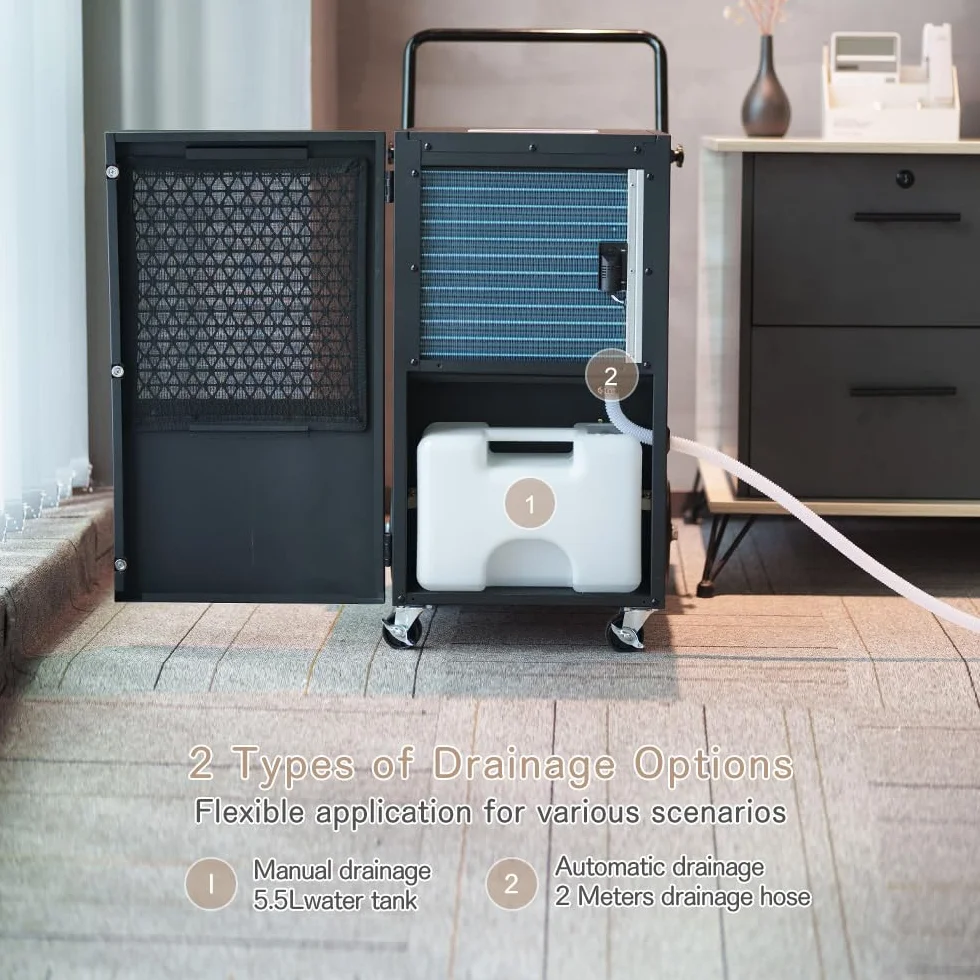 Deshumificadores de Humedad Profesional 70L/Día Deshumidificador Electrico Control Automático Temporizador 24h