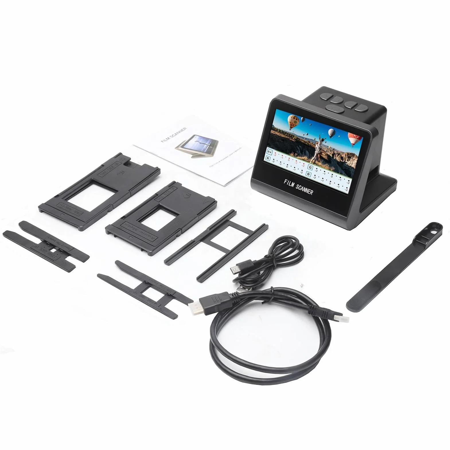 ASHATA Digital Film Slide Scanner, Se Convierte Negativo en Fotos JPEG de 22MP Digitales, Compatibles con 35/126/110/135/126/110/50 Mm, para Super 8, con Pantalla LCD de 5 Pulgadas