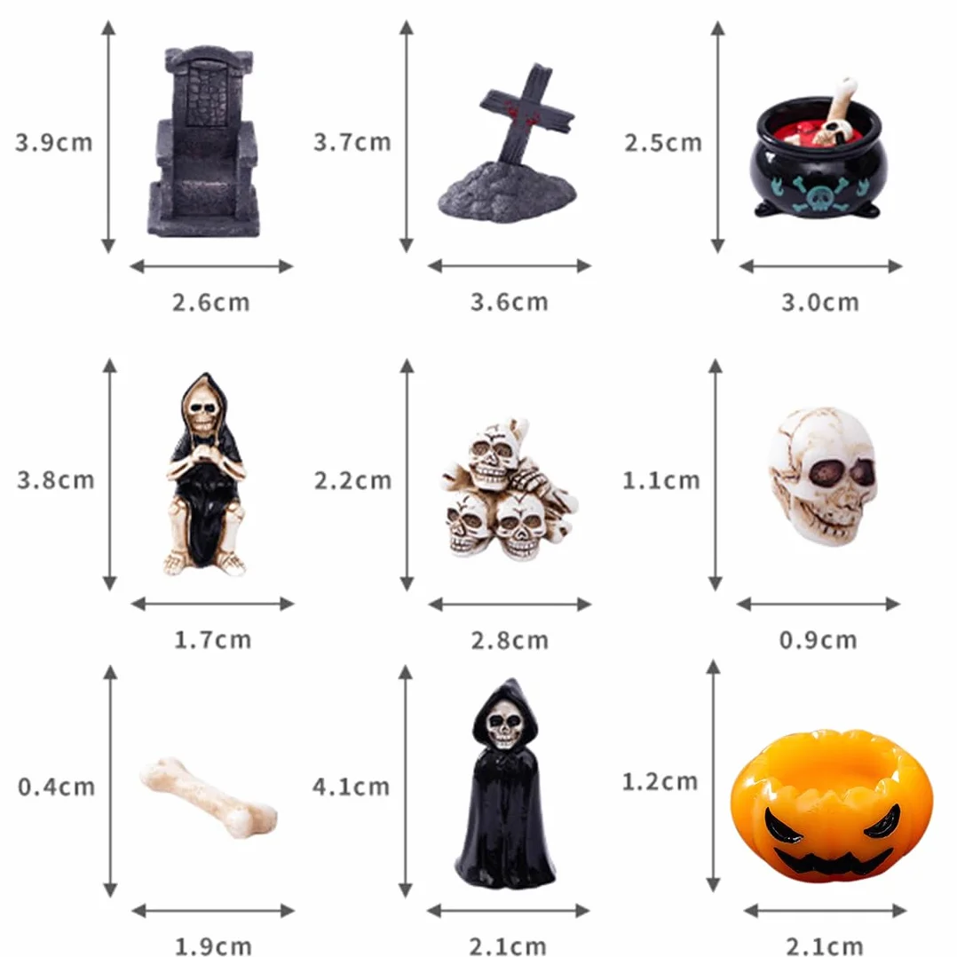 Decoraciones de Halloween, esqueleto fantasma para decoración de escritorio y macetas
