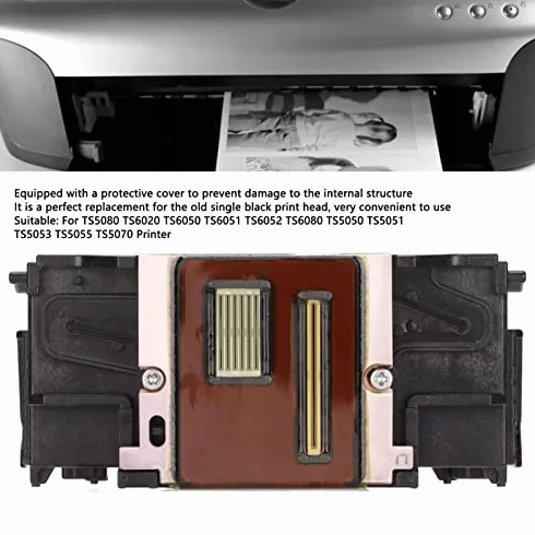 Cabezal Impresión Impresora, Cabezal Impresión Negro Repuesto para Canon TS5080 TS6020 TS6050 TS6051 TS6052 TS6080 TS5050 TS5051 TS5053 TS5055 TS5070 Kits Piezas Repuesto