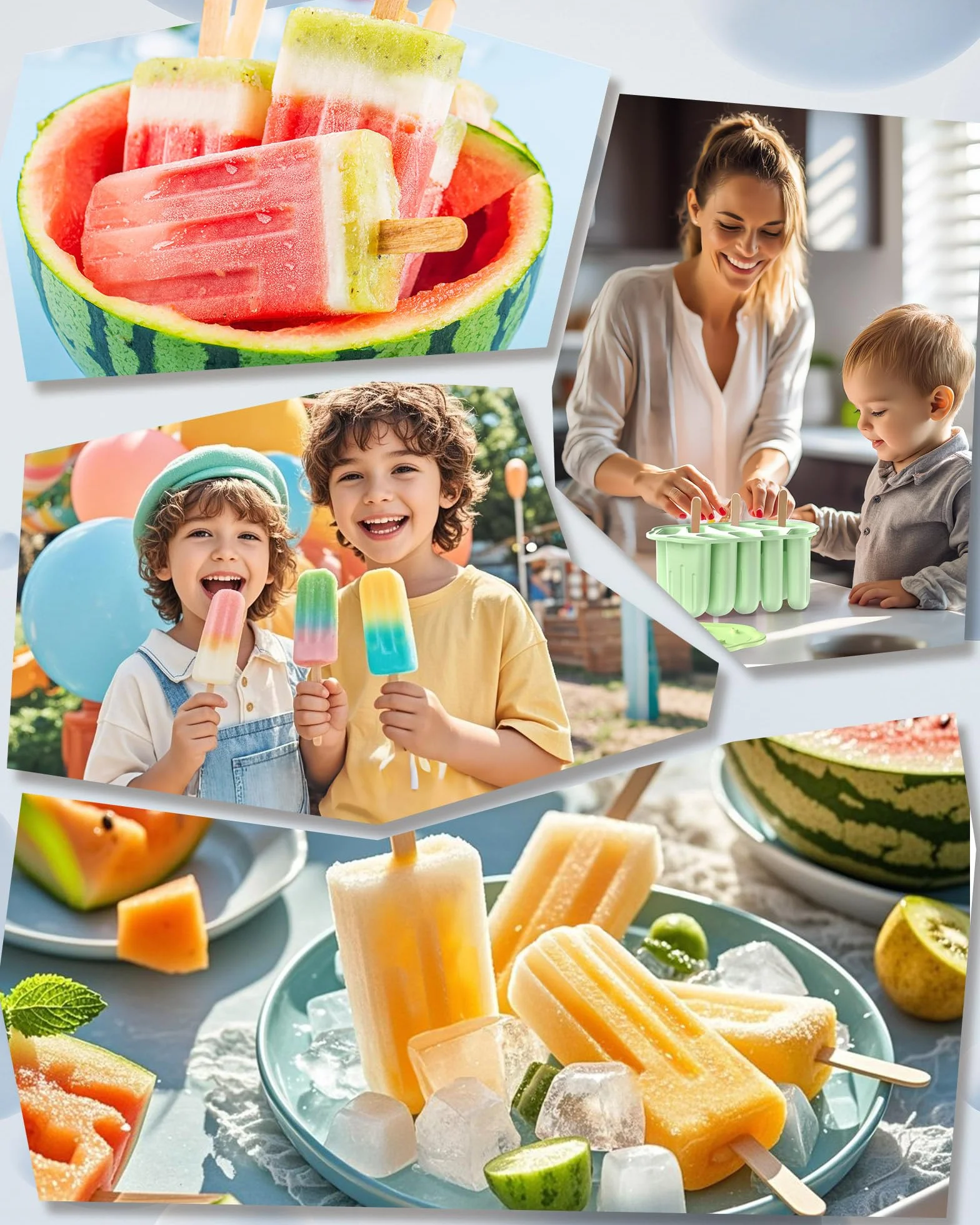 Moldes de silicona para helados 10 cavidades con tapa impermeable sin BPA