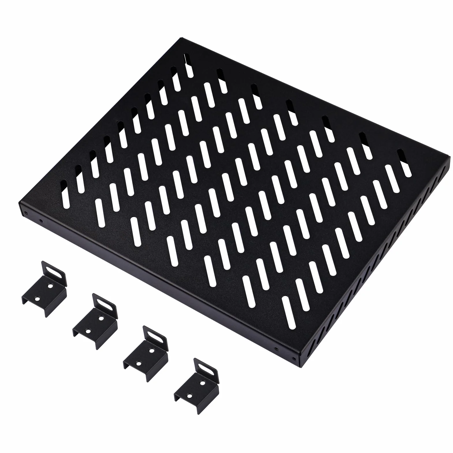 GeeekPi - Estantería para Rack de 25 kg de Alto Rendimiento para Armario de Red DeskPi RackMate T2, diseño Perforado, Capacidad de Carga de 25 kg, Color Negro