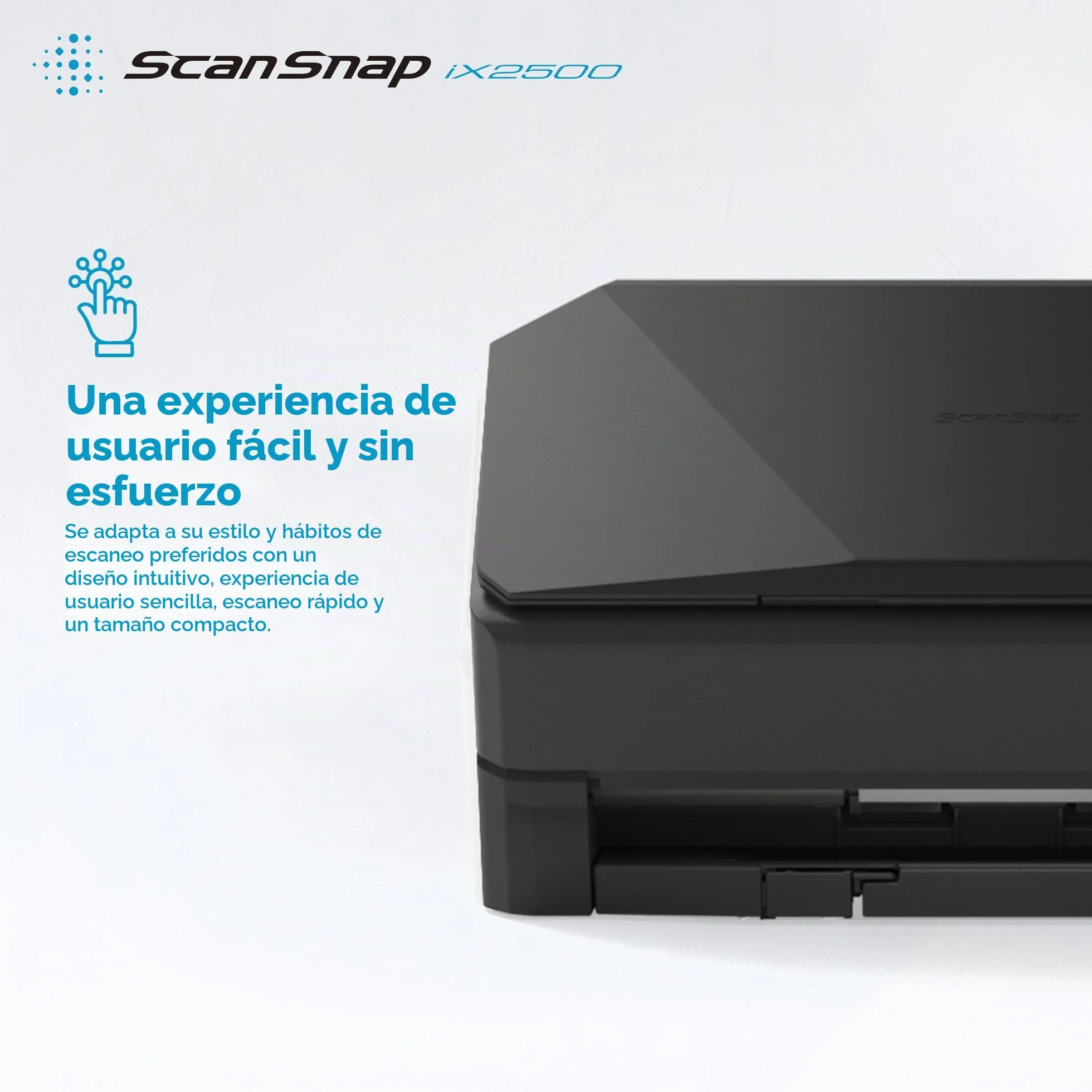 ScanSnap iX2500 Escáner dúplex 45 ppm 90 ipm ADF 100 Hojas 600 dpi Pantalla táctil 5 Pulgadas Wi-Fi Bluetooth USB