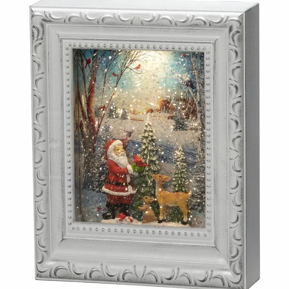 Konstsmide Globo de Nieve LED Papá Noel Animales Decoración Navideña Interior Agua Temporizador Pilas 3 AA 1,5V