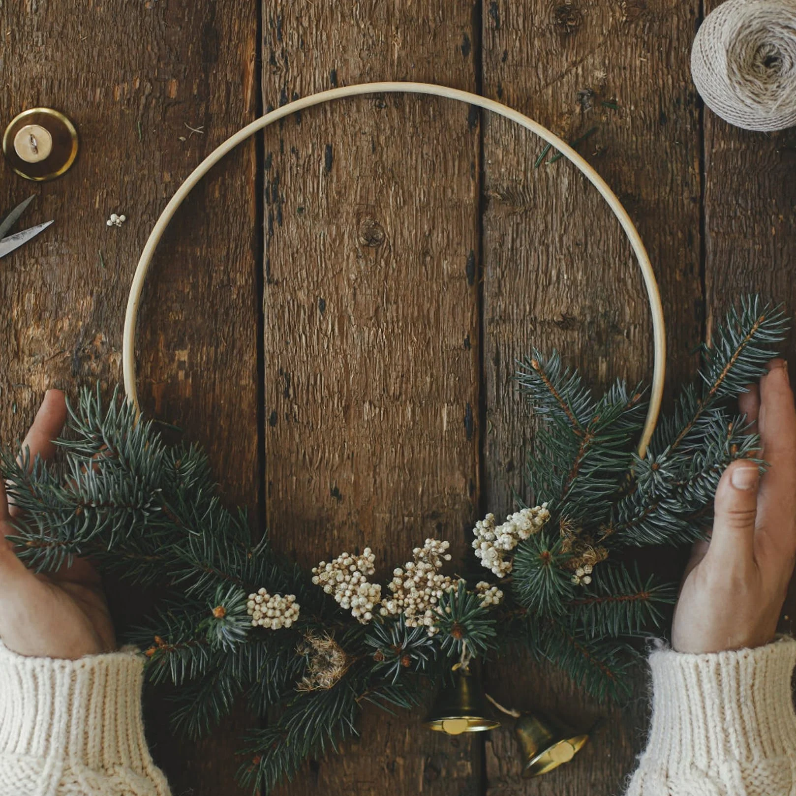Juego de 5 Anillos de Atrapasueños de 20 cm, Madera para Manualidades, Corona de Bambú, Macramé, Decoración Colgante
