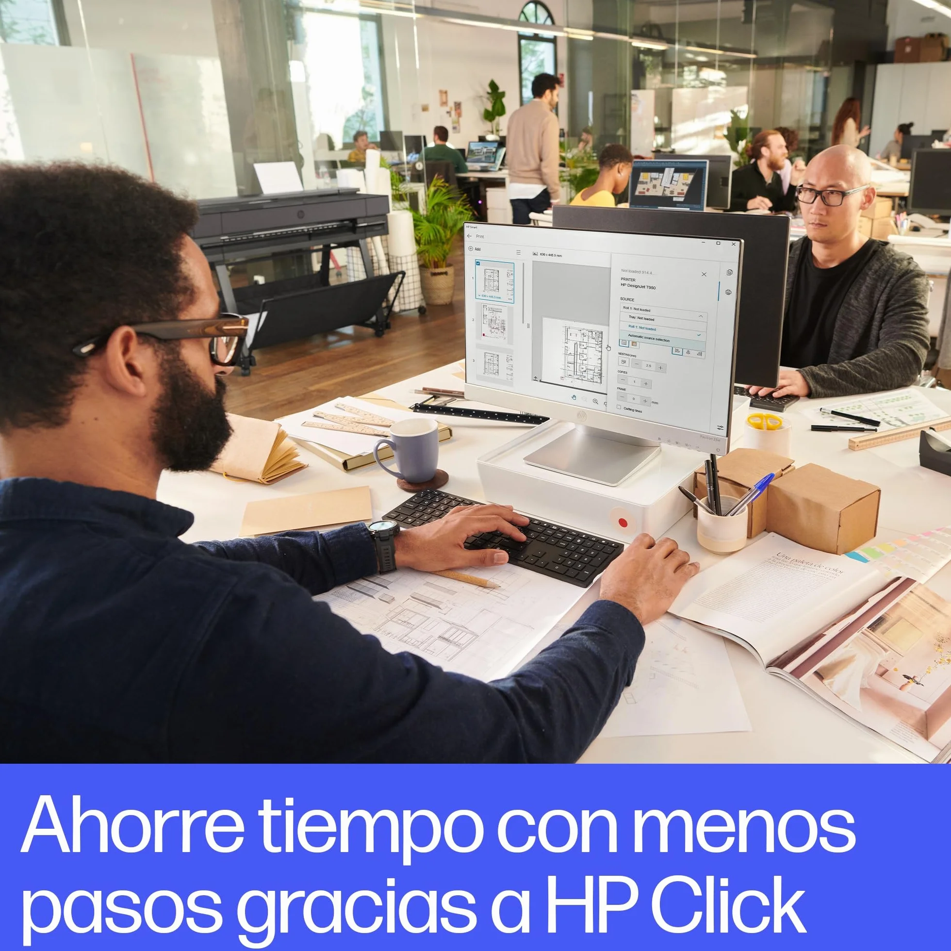 HP DesignJet T850 91 cm (2Y9H0A), Impresora de Gran Formato, Plotter, Estándar A4-A0, 90 Impresiones A1/h, Wi-Fi, Ethernet, USB, 2400x1200 dpi, Tintas Flex Tech, Garantía de 2 Años, Click, Negro