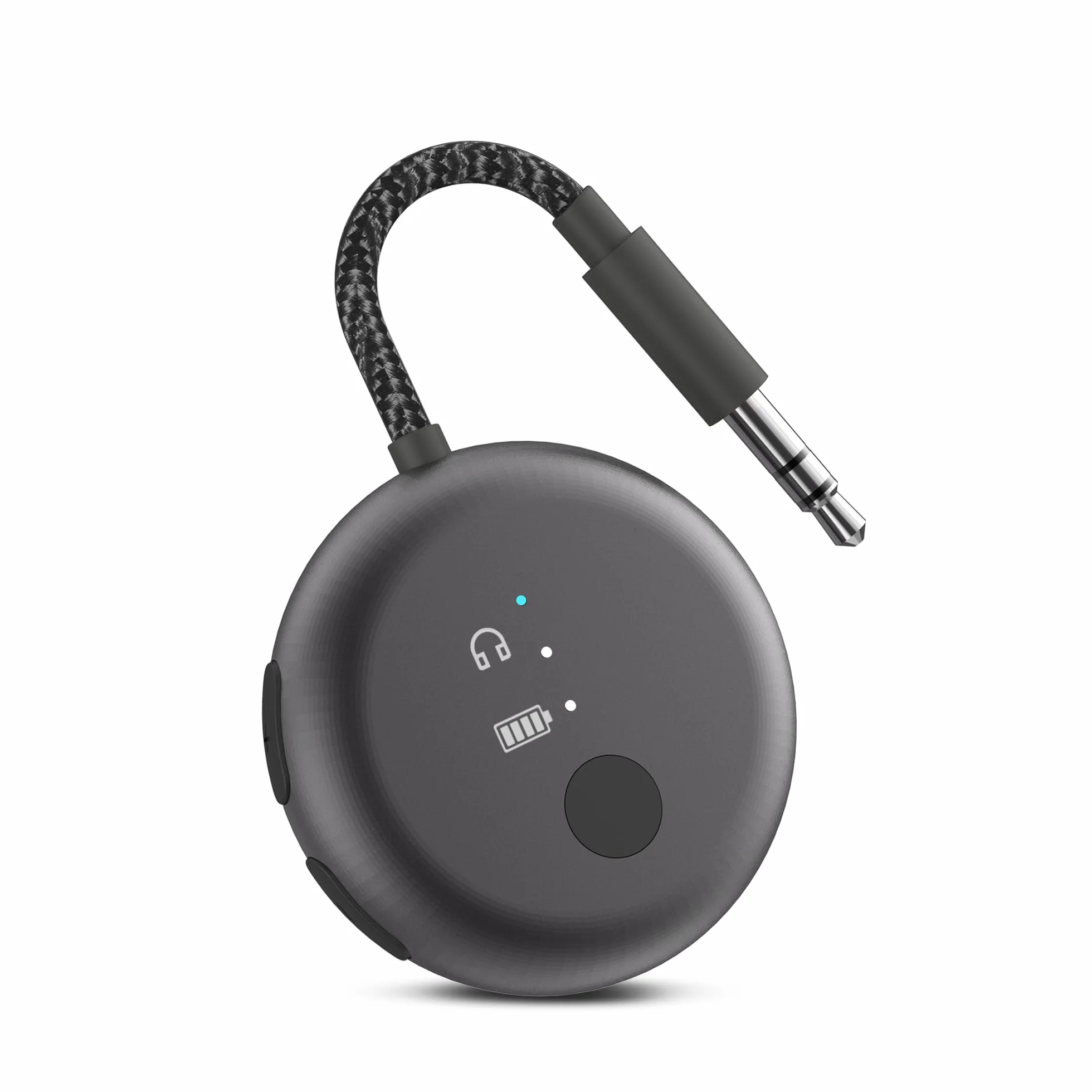 Avantree SoundJet R1 – Adaptador Bluetooth Avión para Auriculares & AirPods, aptX Adaptive, Qualcomm Chipset, 20h de reproducción, Transmisor de Audio Inalámbrico para Viajes - Negro Metálico