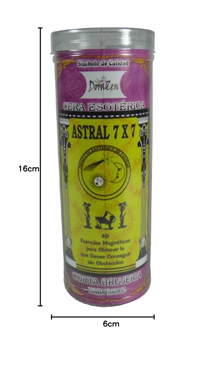 Velón Astral 7X7 Corta Brujería Tumba Trabajo Ritual protección liberación