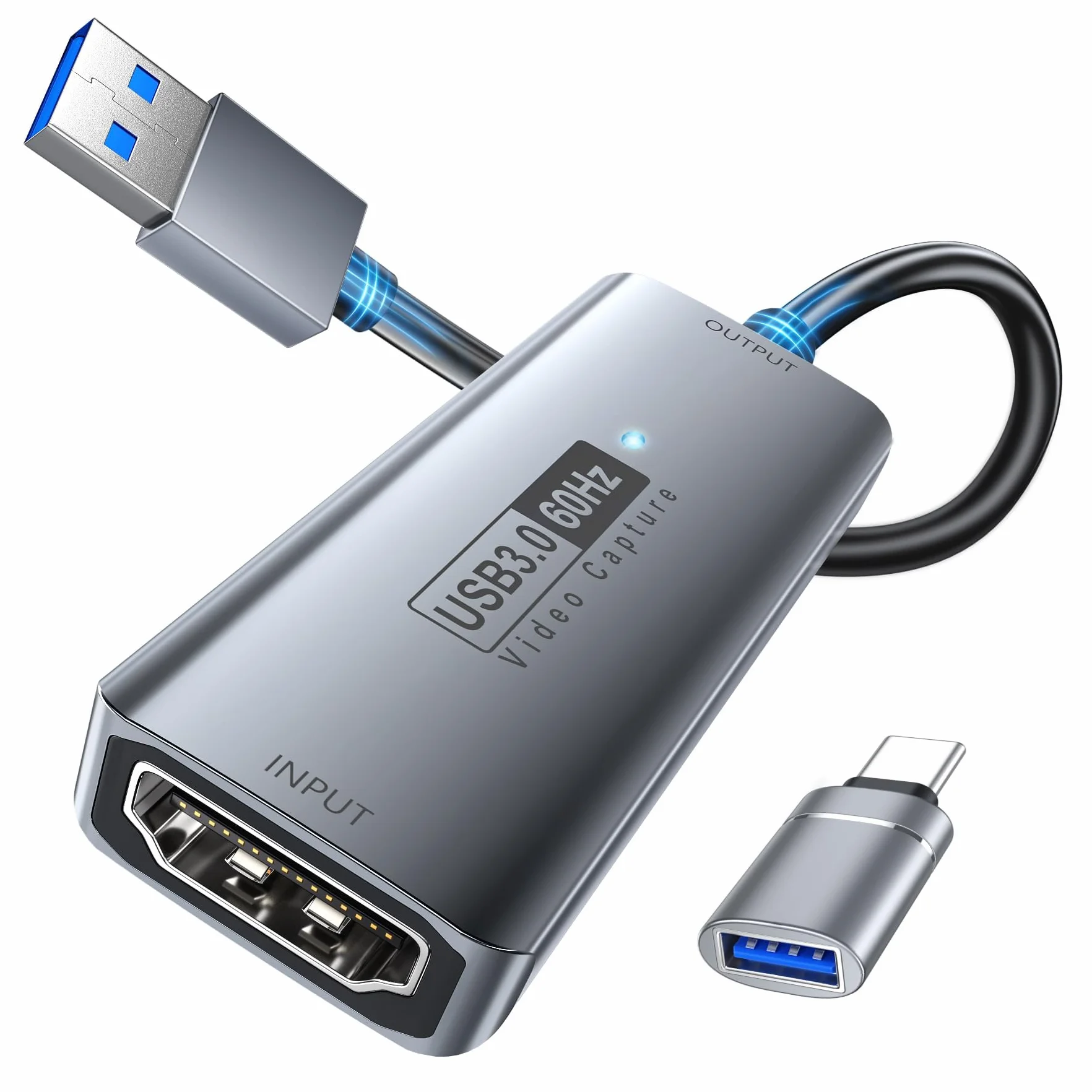 capturadora Video Fulfalic, capturadora 4K HDMI a USB 3.0, Tarjeta de Captura de vídeo de Audio 1080P 60 FPS, para enseñanza, radiodifusión, Juegos, Streaming, videoconferencia