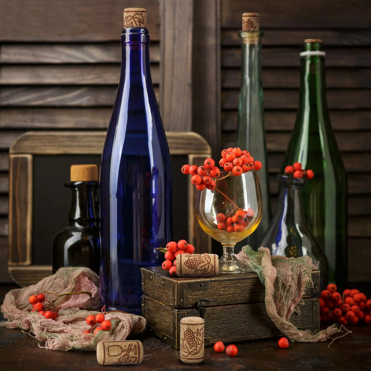 Corchos de Vino Naturales Tapones de Botella 100 unids 2.1 x 4 cm