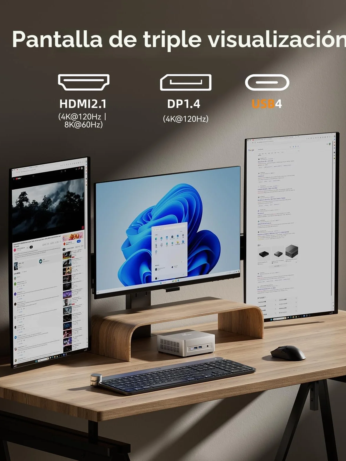 MINISFORUM UM750L Slim Mini PC,AMD Ryzen 5 7545U Mini Computer (6C/12T, hasta 4,9 GHz), 16 GB LPDDR5 y 1 TB SSD PCIe 4.0, DP/HDMI/USB4, 4 x USB Tipo A, 2.5G LAN, WIFI6E/BT5.2