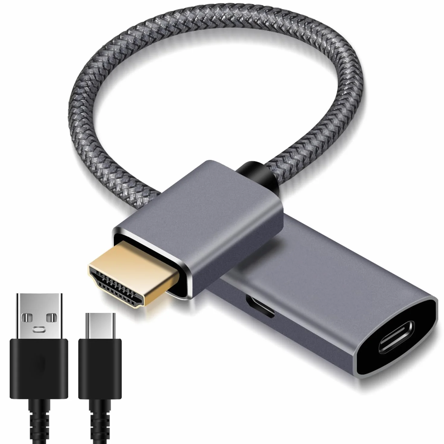 Elebase Adaptador Cable HDMI Macho a USB C Hembra con Cable Tipo C,Equipo de la máquina Nreal Air AR,Adaptador 4K 60Hz Thunderbolt 3 para MacBook,Mac Air