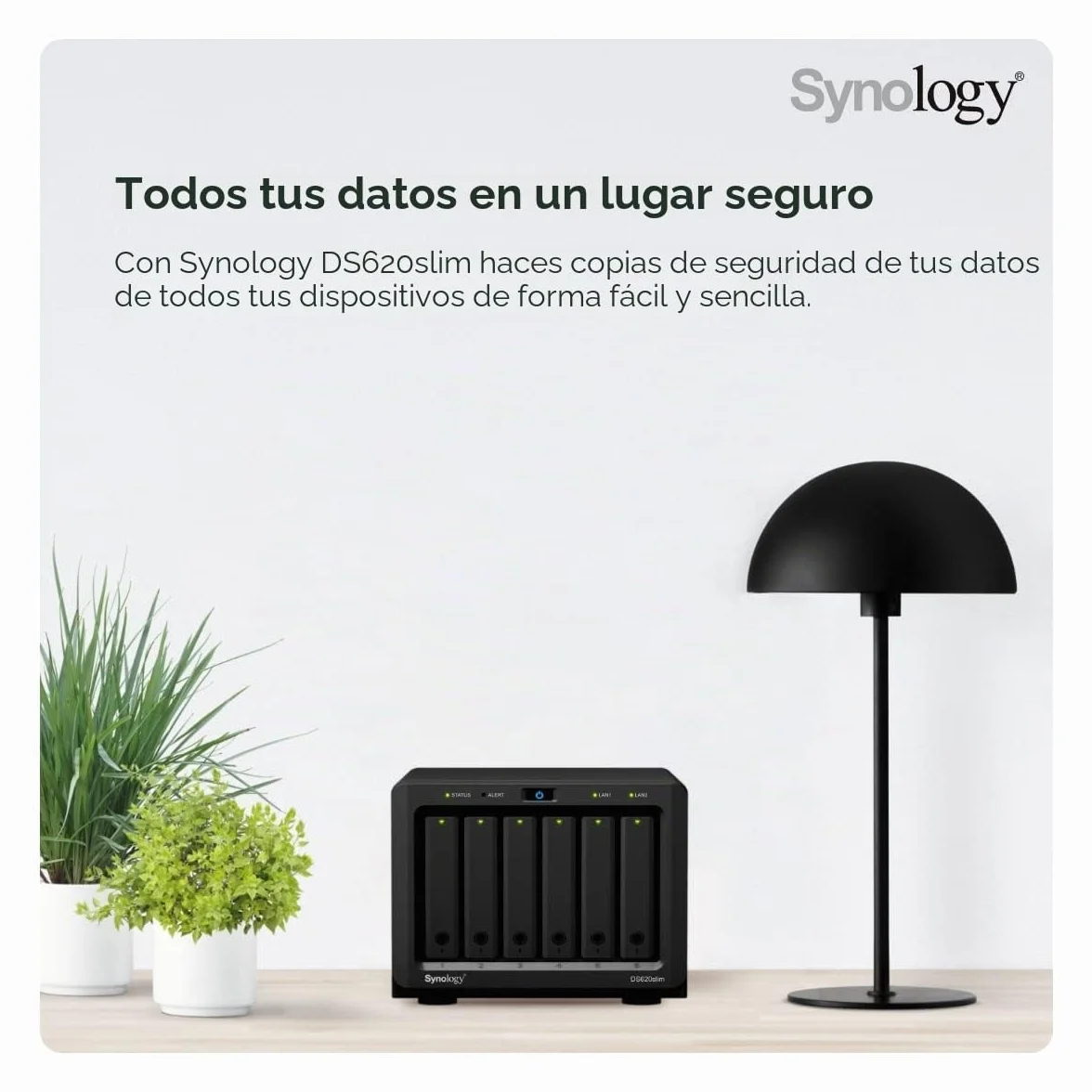 DS620SLIM 6BAY 2.5IN 2.0GHZ DC EXT 2X GBE 2X USB 3.0 2GB DDR3L IN