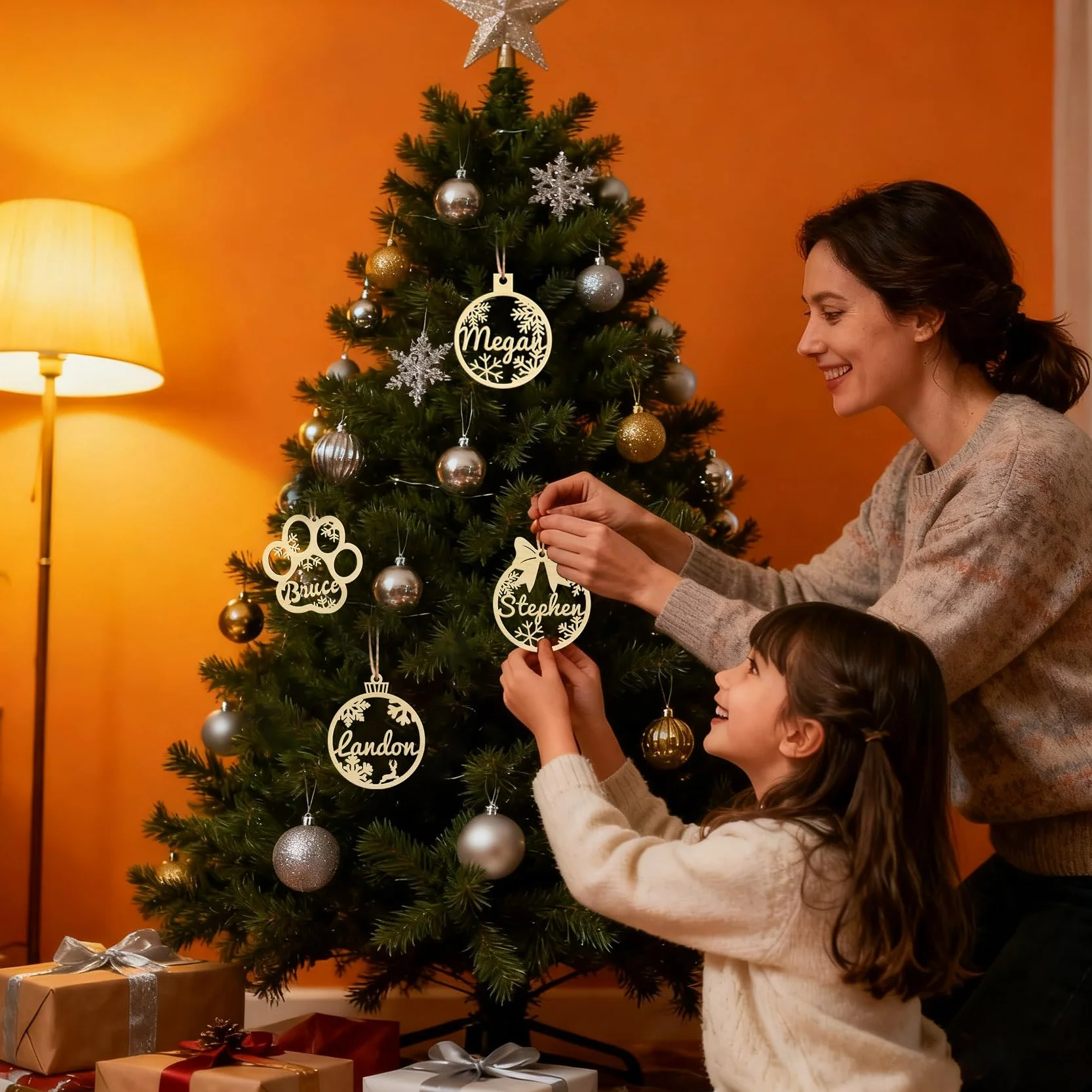 Bola Navidad Personalizada Madera Adornos Navidad Personalizados Decoración Navidad 2025