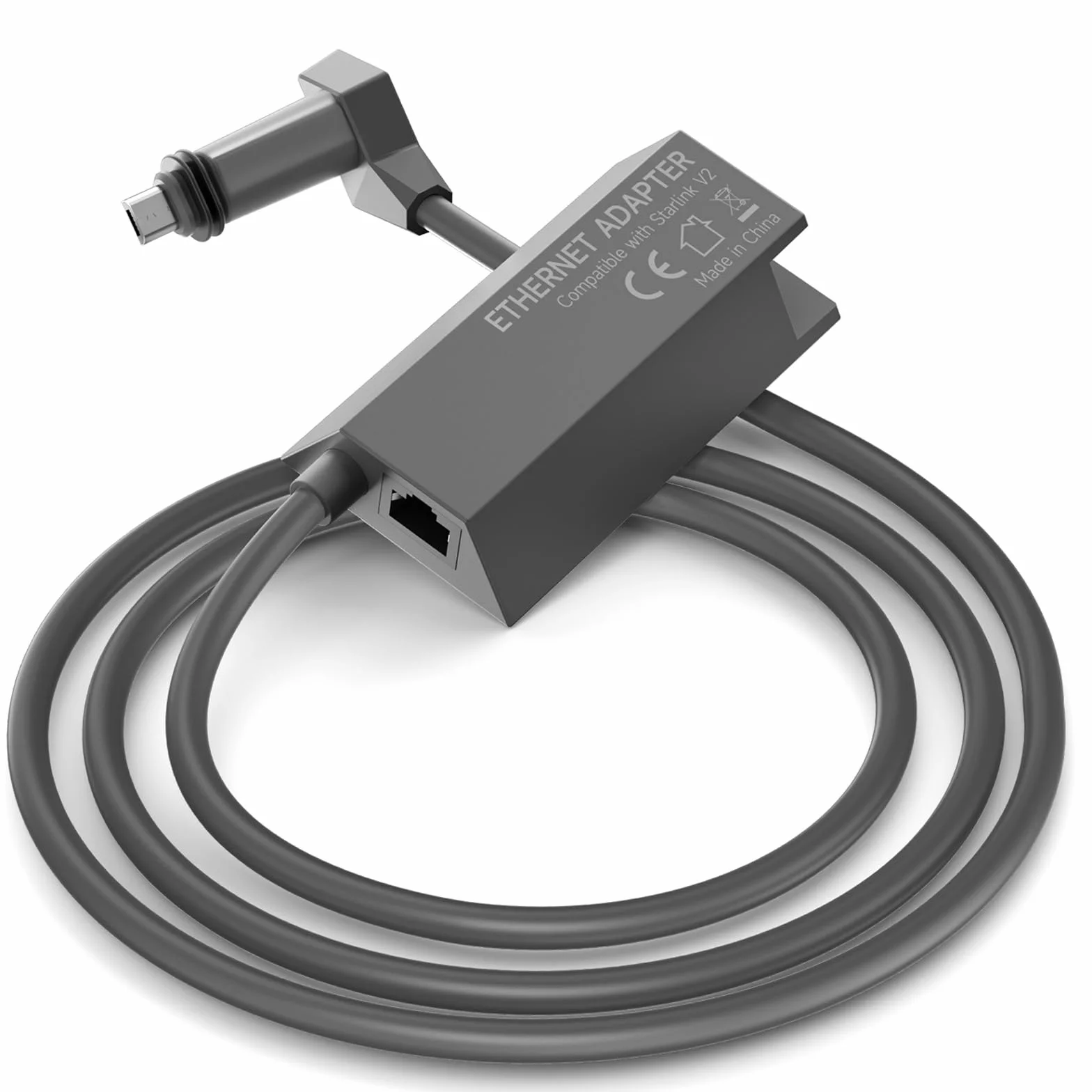 Starlink Adaptador Ethernet para Starlink V2/Gen 2, RJ45 Gigabit Ethernet Conexión de Red rápida y Estable para Starlink | Gris
