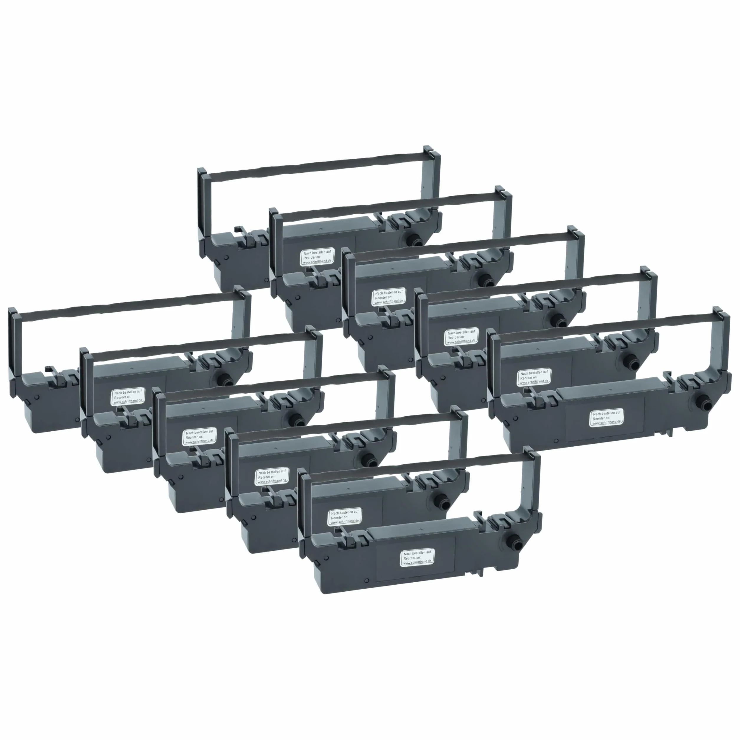 vhbw 10x Cinta de color de escritura compatible con Star Micronics MD-712, MD712, MD-742, SP700, MD742 impresora de matriz o de tickets - negro