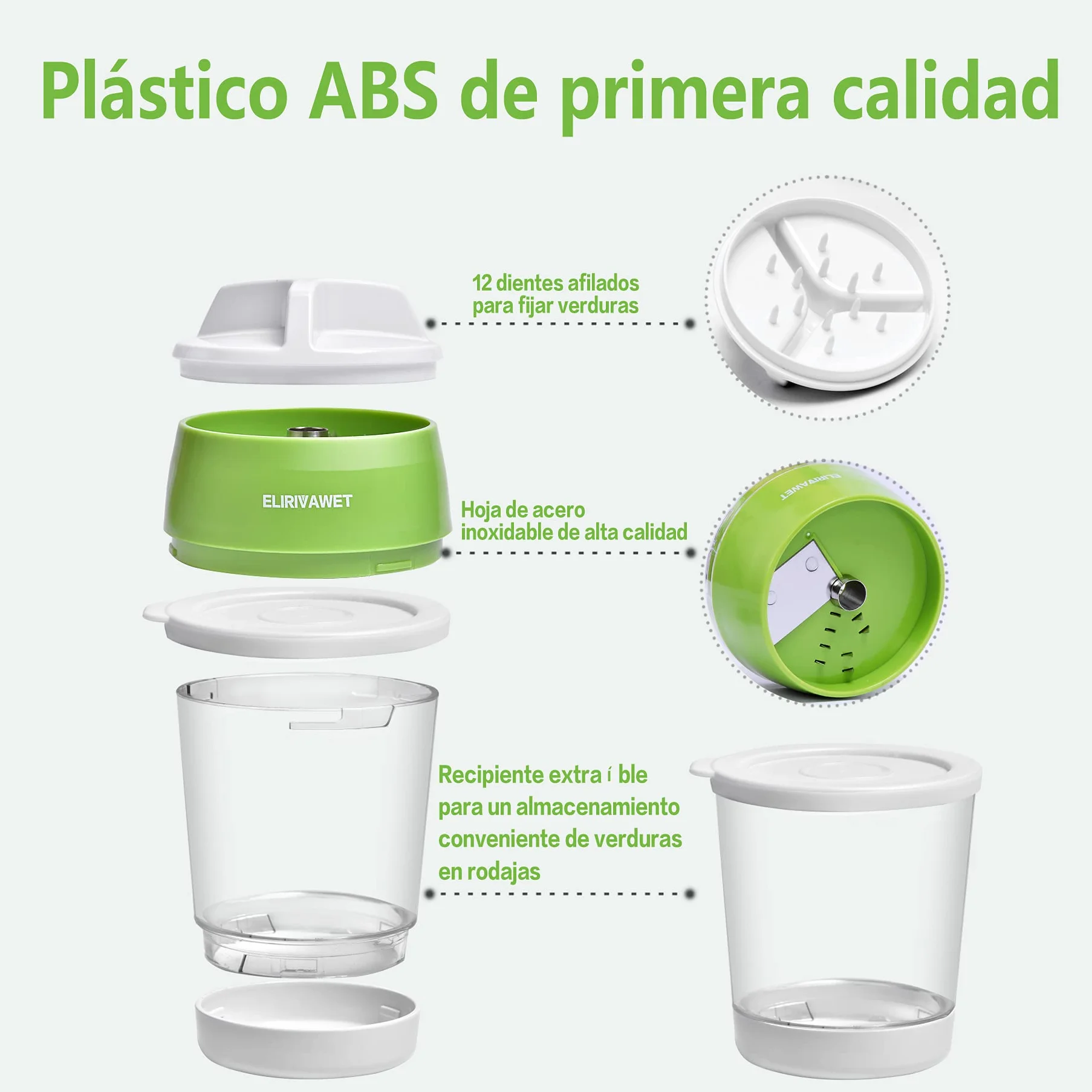 Cortador Rallador de Verdura 5 en 1 Espiralizador Veggetti Slicer Manual