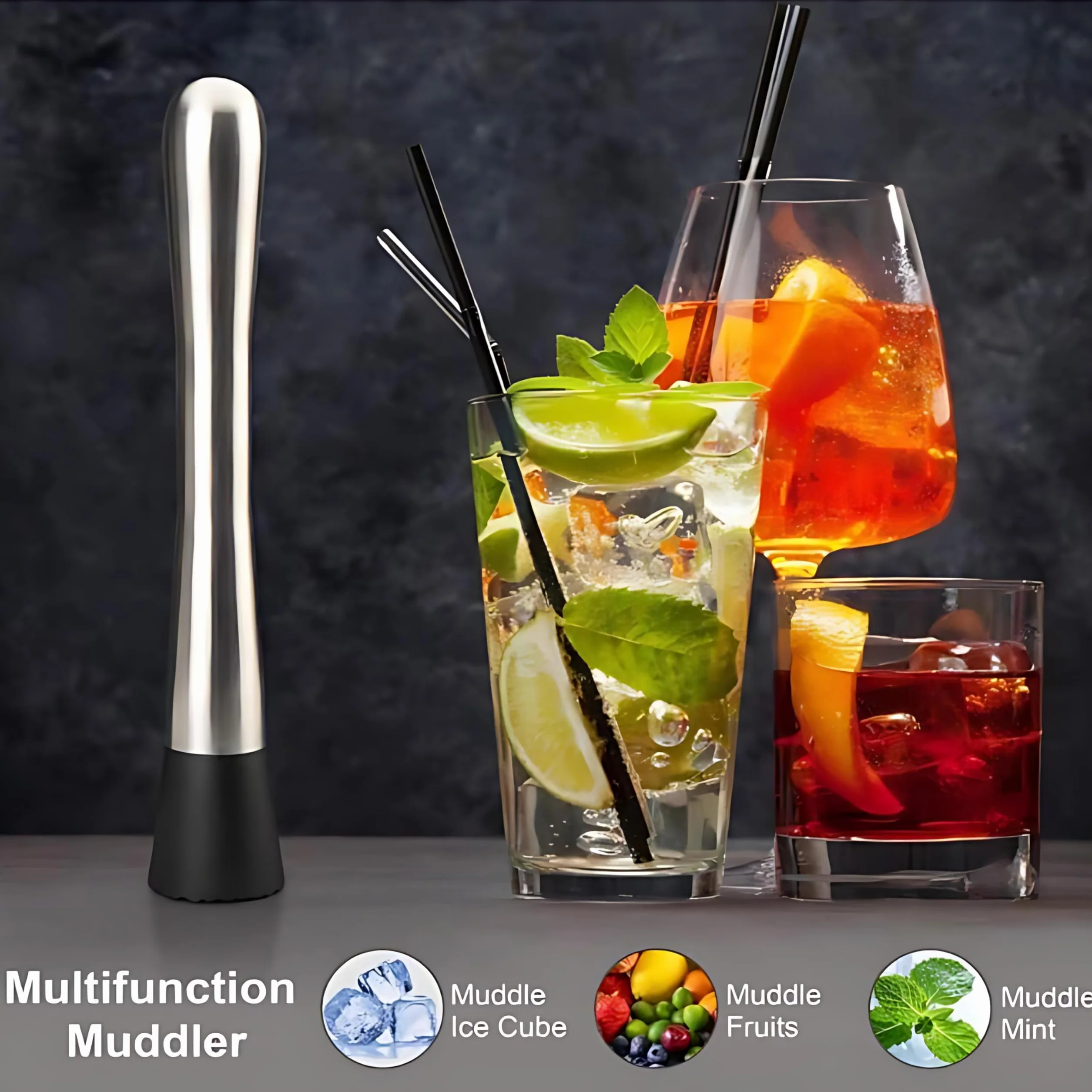 Set de 6 Piezas de Herramientas Profesionales para Cócteles de Acero Inoxidable