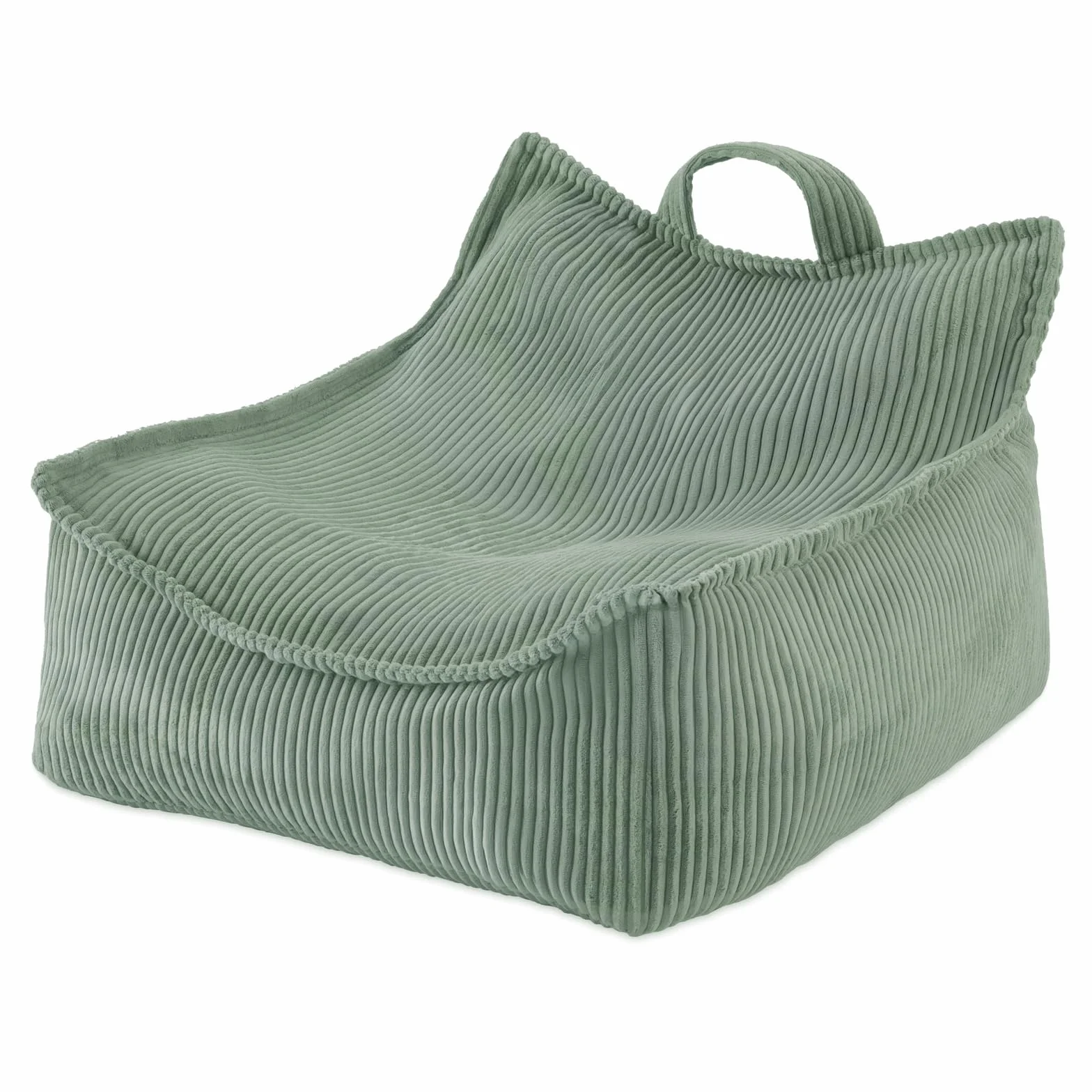 MISIOO - Puf para niños, gran bolsa, para niños, material pana, 77 x 67 x 50 cm, tejido lavable, asa para un fácil transporte, construcción estable y suave, calidad