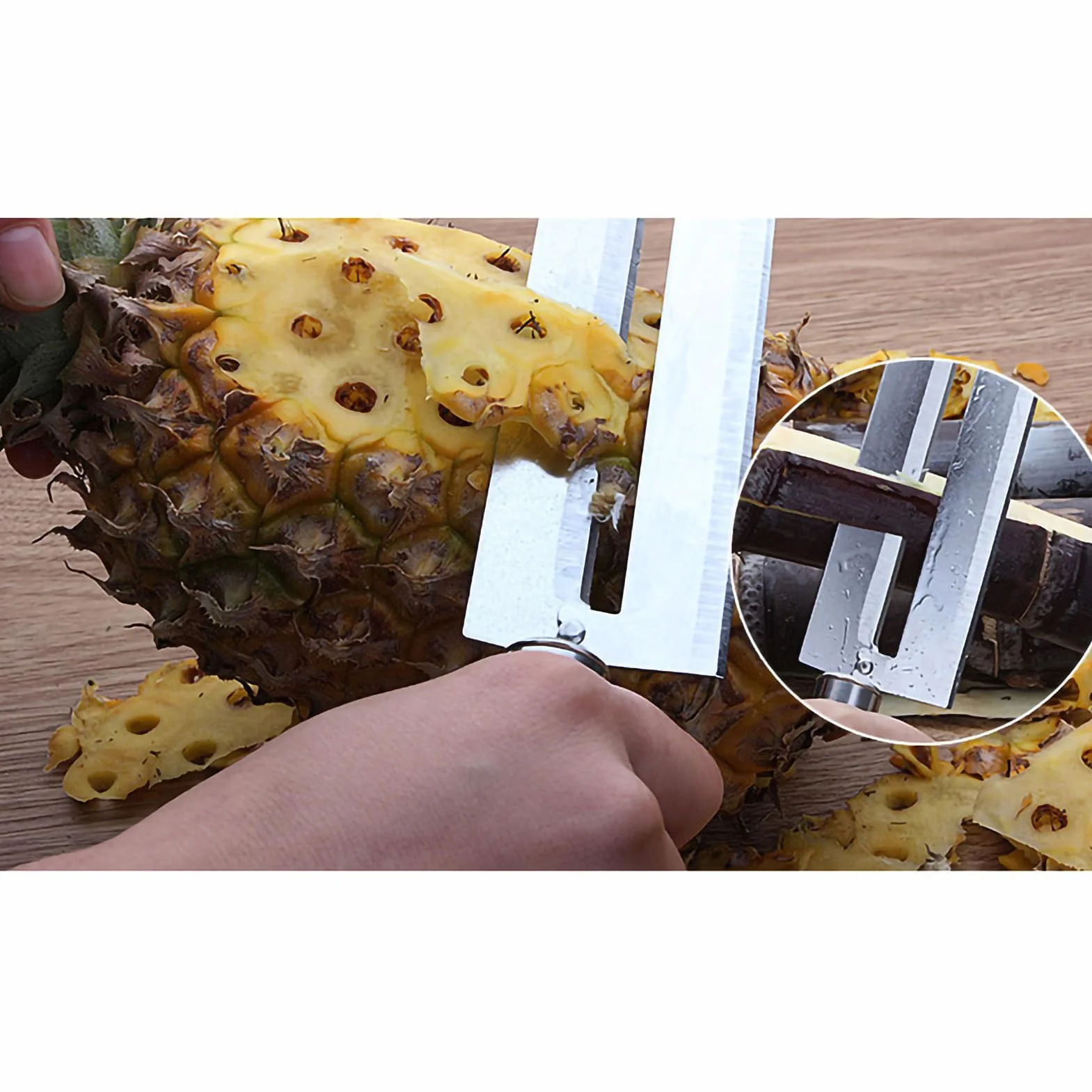 Cuchillo de Acero Inoxidable, Doble Cara, Pelado de Frutas, Cuchillo de Caña de Azúcar