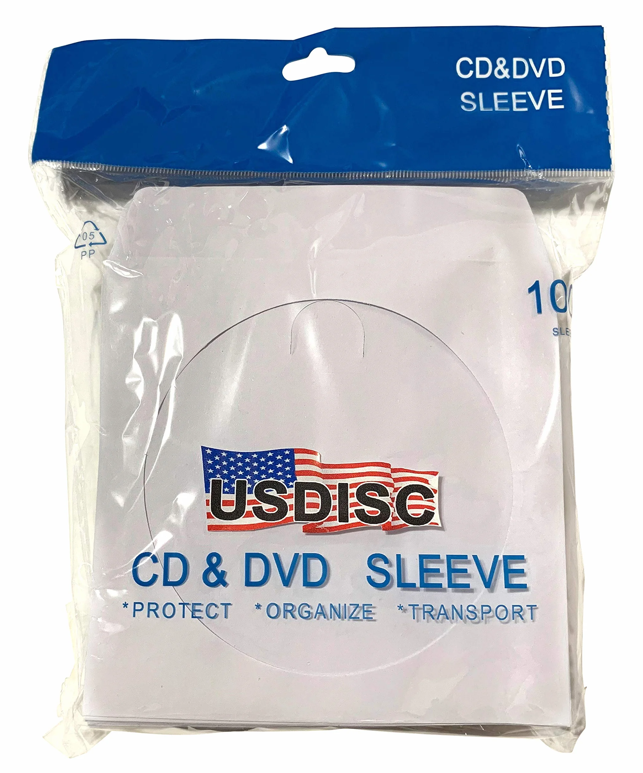 USDISC Fundas de papel para ventana, 100 g, solapa, color blanco, paquete de 300