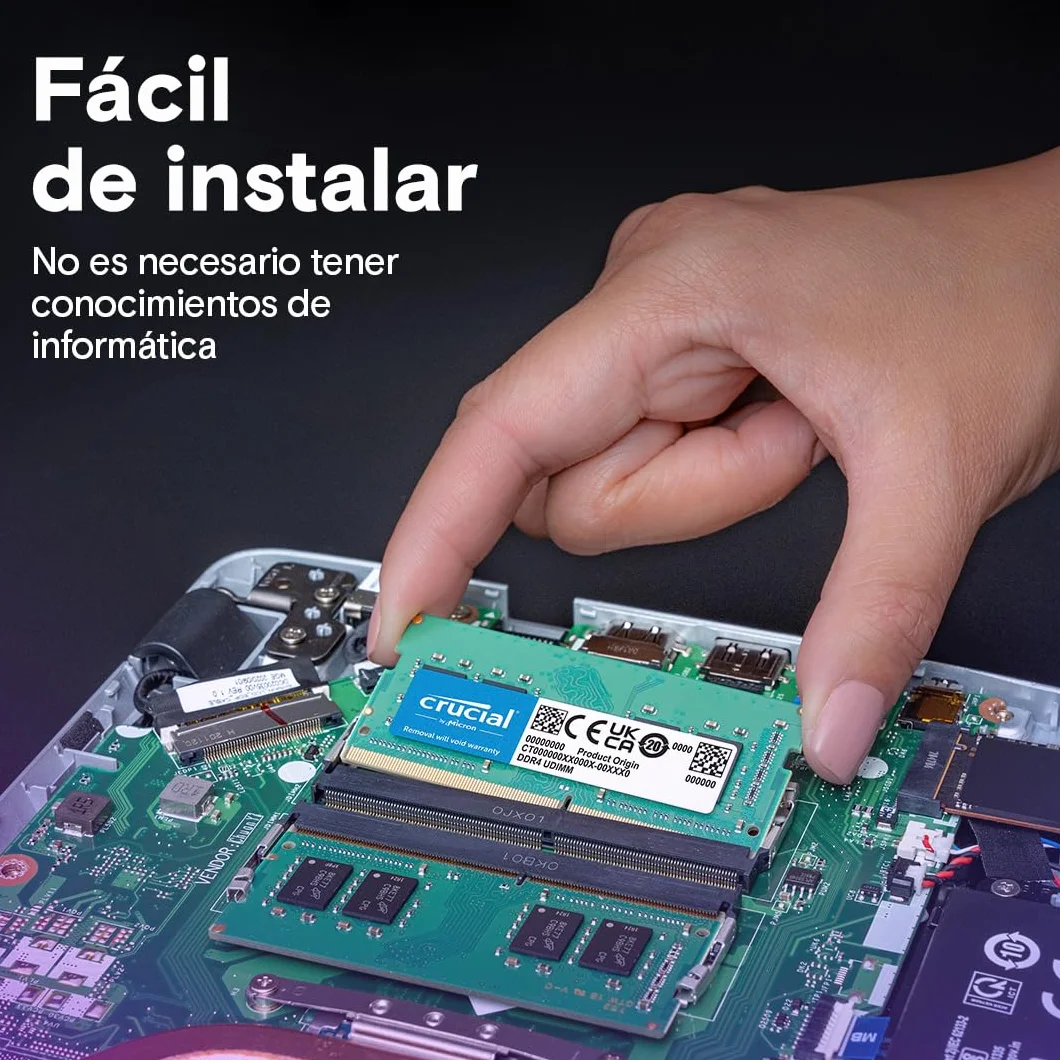 Crucial RAM DDR4 8GB 3200MHz SODIMM CL22, Memoria para Ordenador Portátil/Laptop, Mini PC (o 2933MHz / 2666MHz) - CT8G4SFRA32A