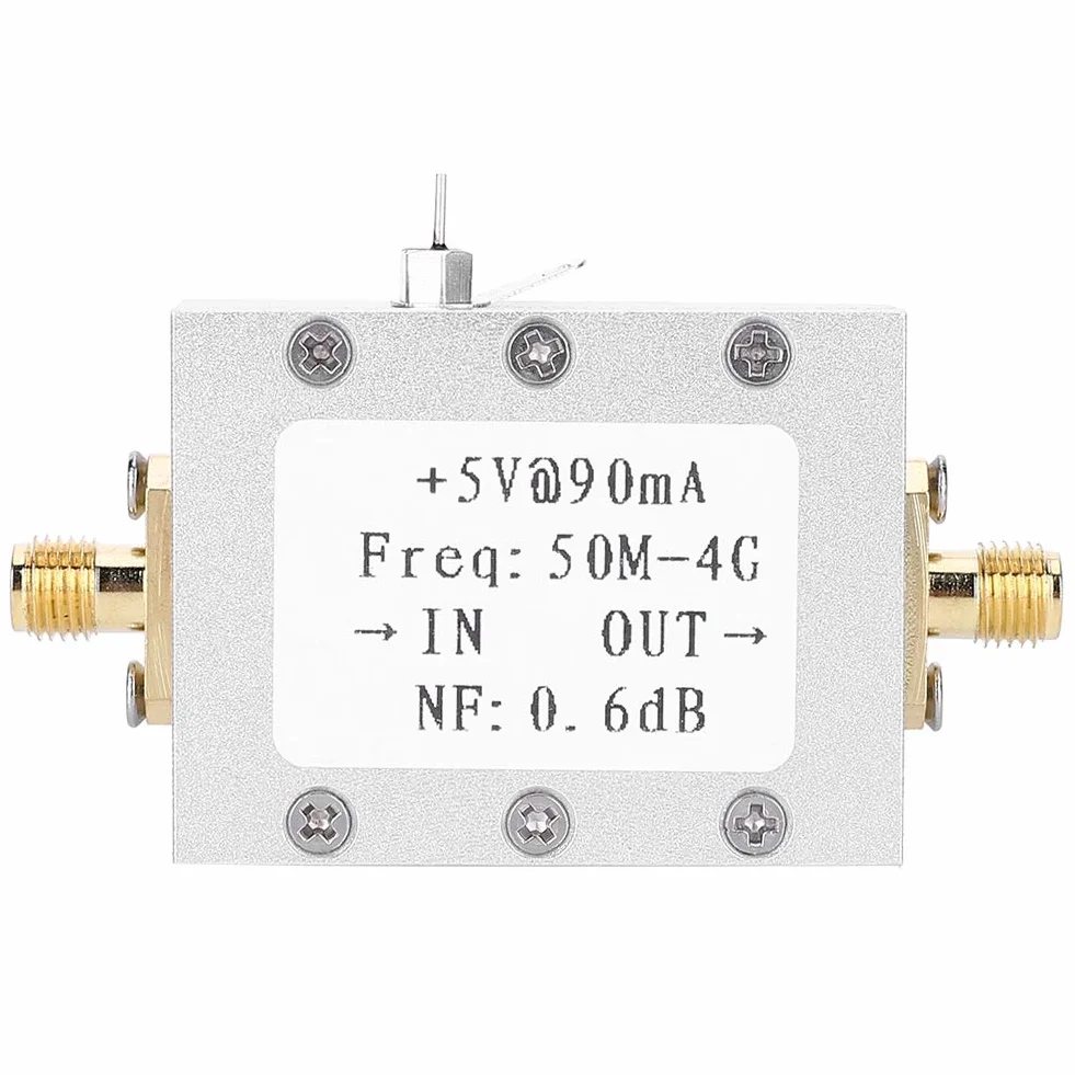 Pilipane Amplificador De Bajo Ruido, Preamplificador De Frecuencia Intermedia De Alta Frecuencia LNA 50M-4GHz, para Radioaficionado con Ganancia De 0.6dB NF Y 19dB