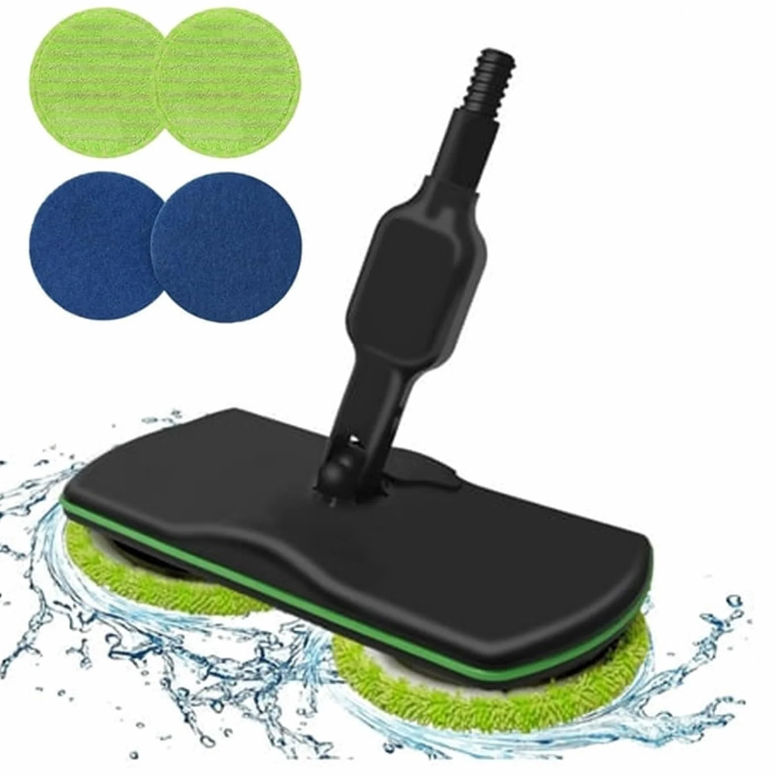 Estropajo y pulidor eléctrico inalámbrico con almohadillas de microfibra para suelos de madera dura, azulejos y laminados