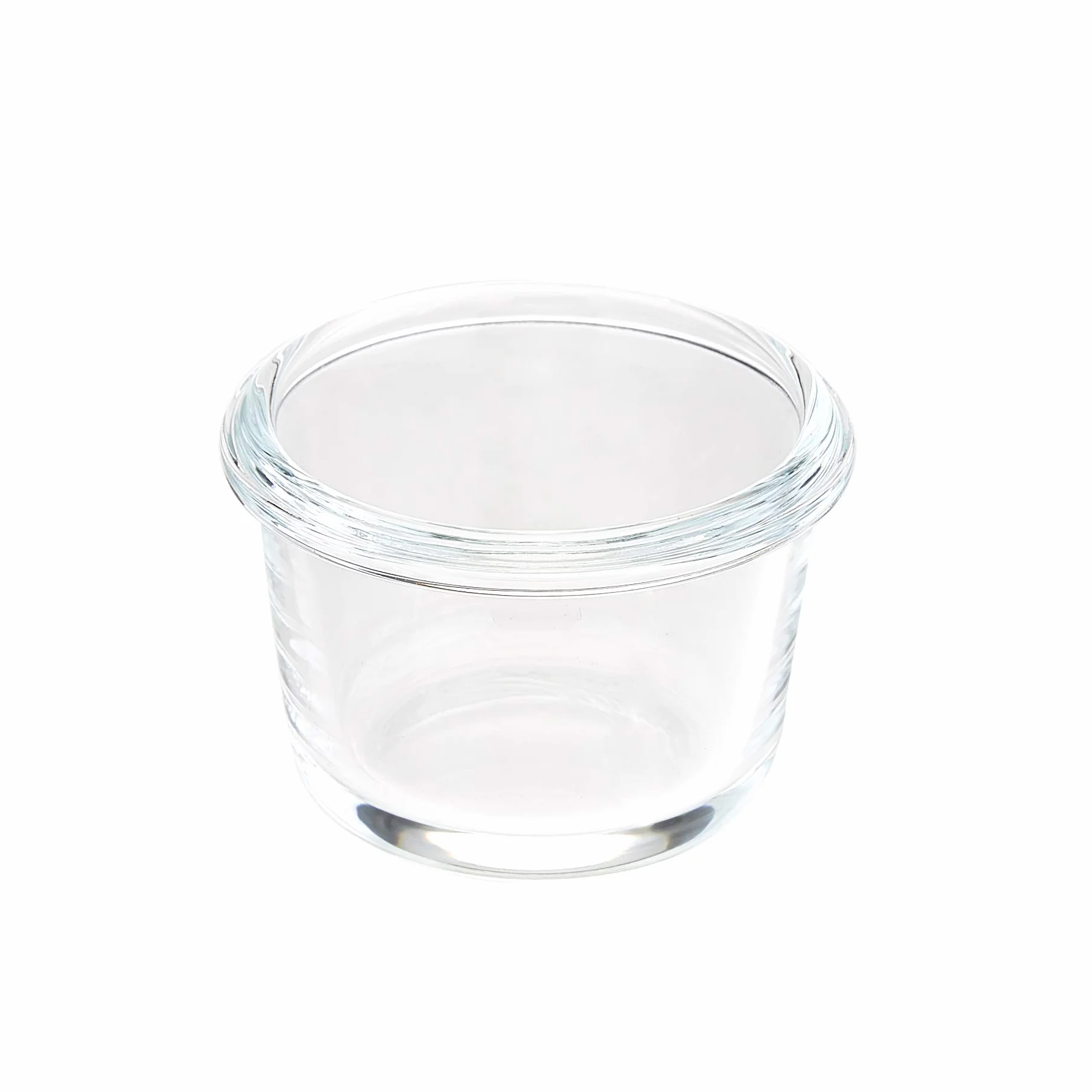 Amazon Basics ABL001 Pojemnik szklany przezroczysty z niebieską pokrywką 120 ml, 4 sztuki