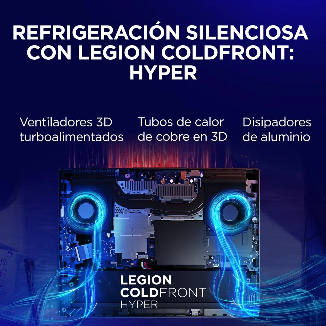 Lenovo Legion 5 Gen 10 - Portátil Gaming IA 15.1" OLED (Intel Core i7-13650HX, NVIDIA GeForce RTX 5060, 32GB RAM, 1TB SSD, 165Hz, Wi-Fi7, Sin Sistema Operativo) QWERTY RGB 24 Zonas Español - Negro